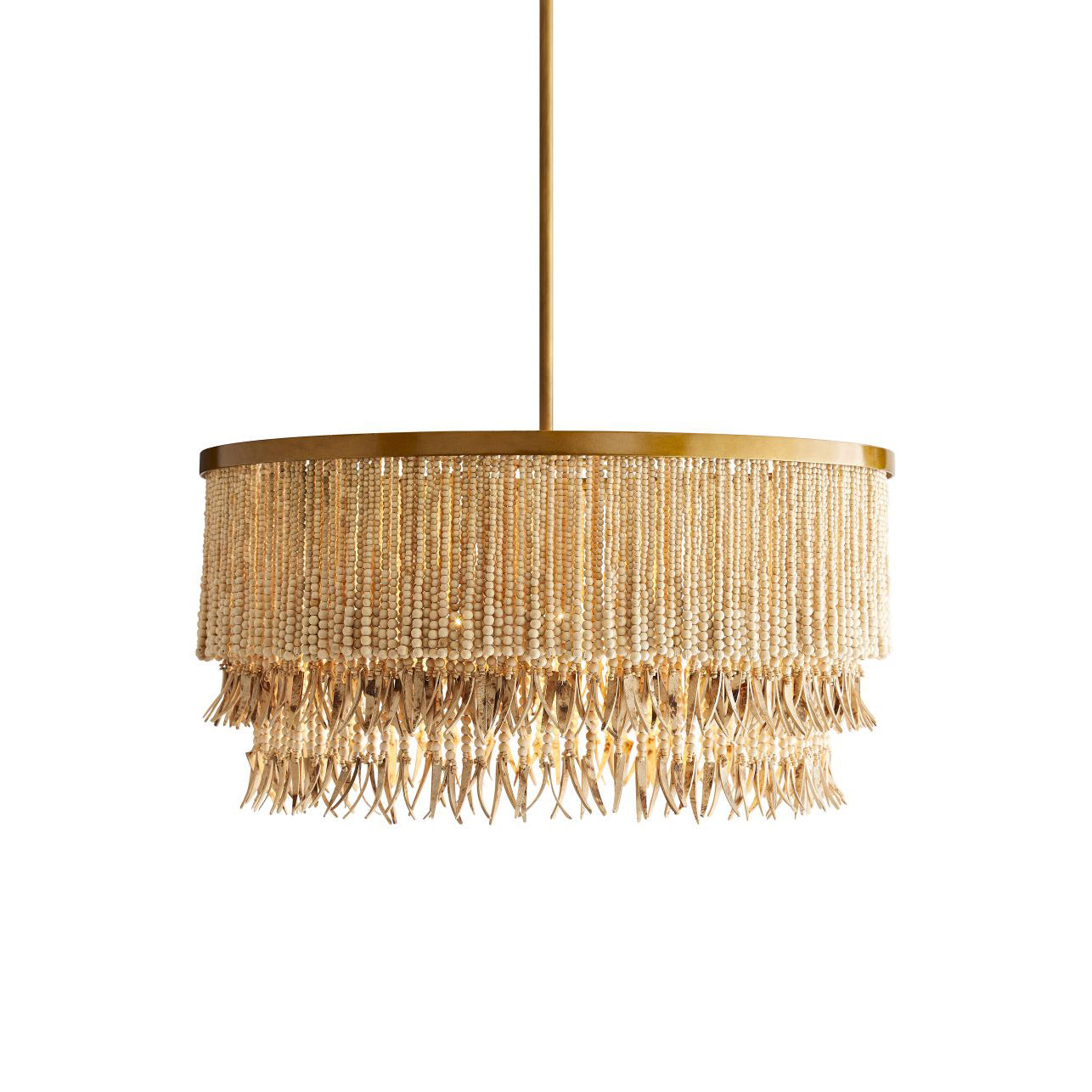 Odette Kronleuchter aus Holz und Kokosnussperlen-Letslighting