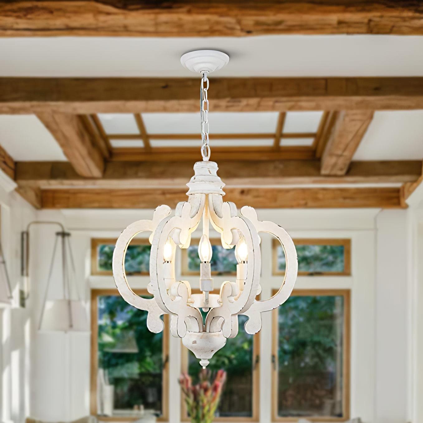 Lustra Kronleuchter Holz Vintage-Letslighting