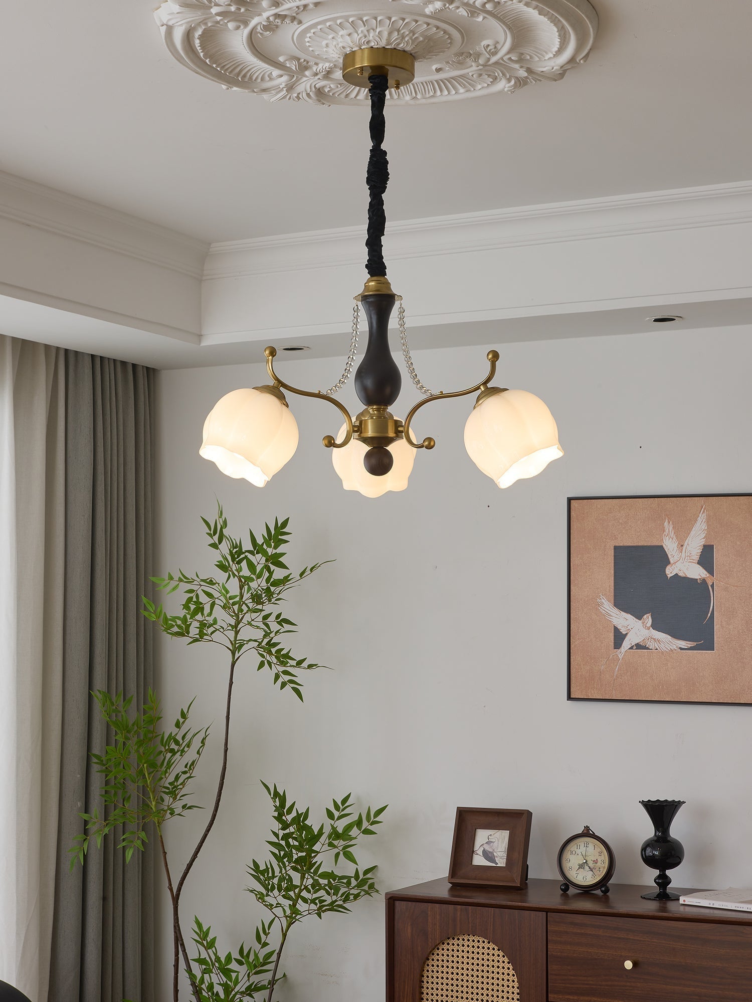 Lustra Kronleuchter Holz Glas Vintage-Letslighting