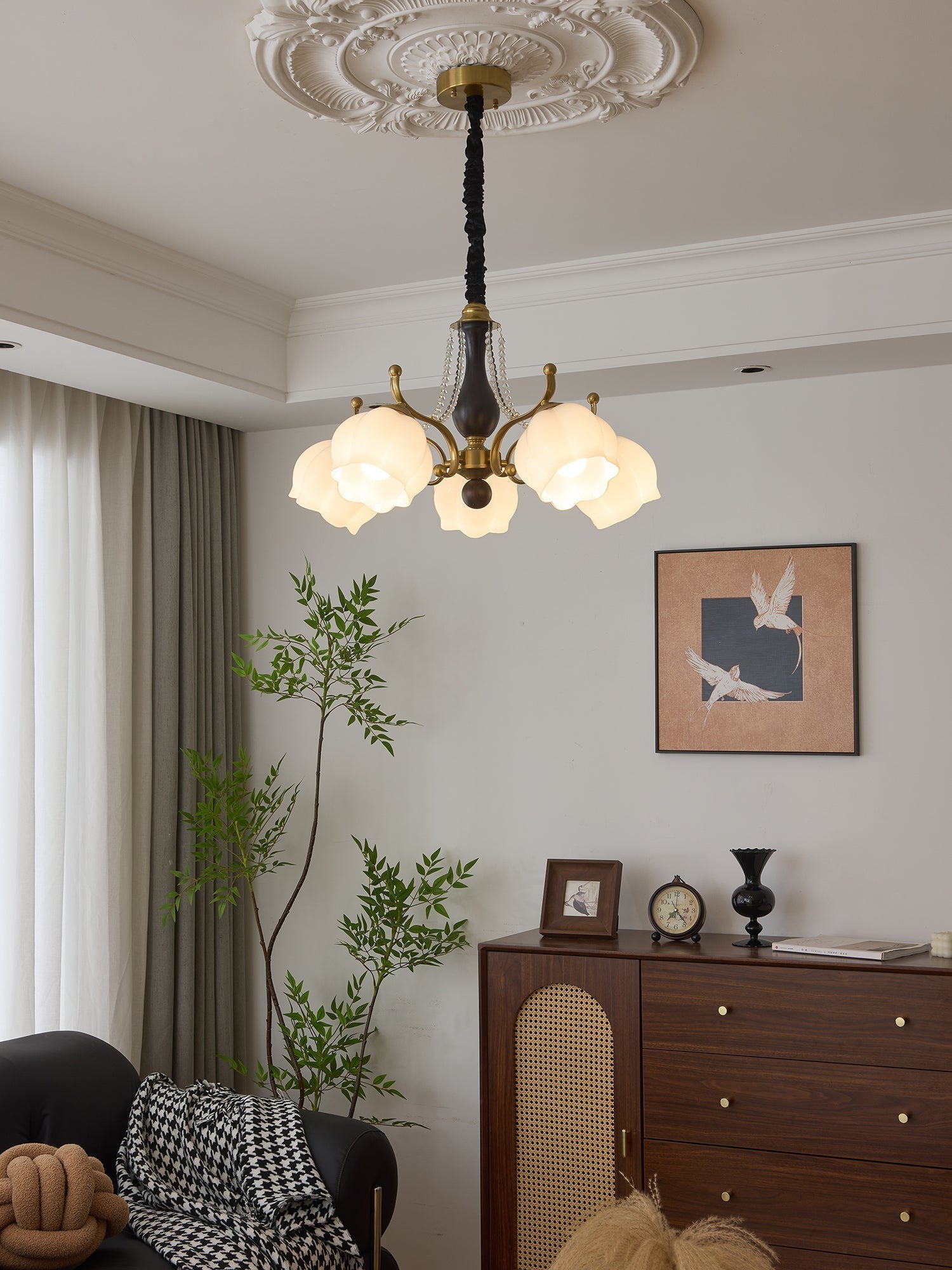 Lustra Kronleuchter Holz Glas Vintage-Letslighting