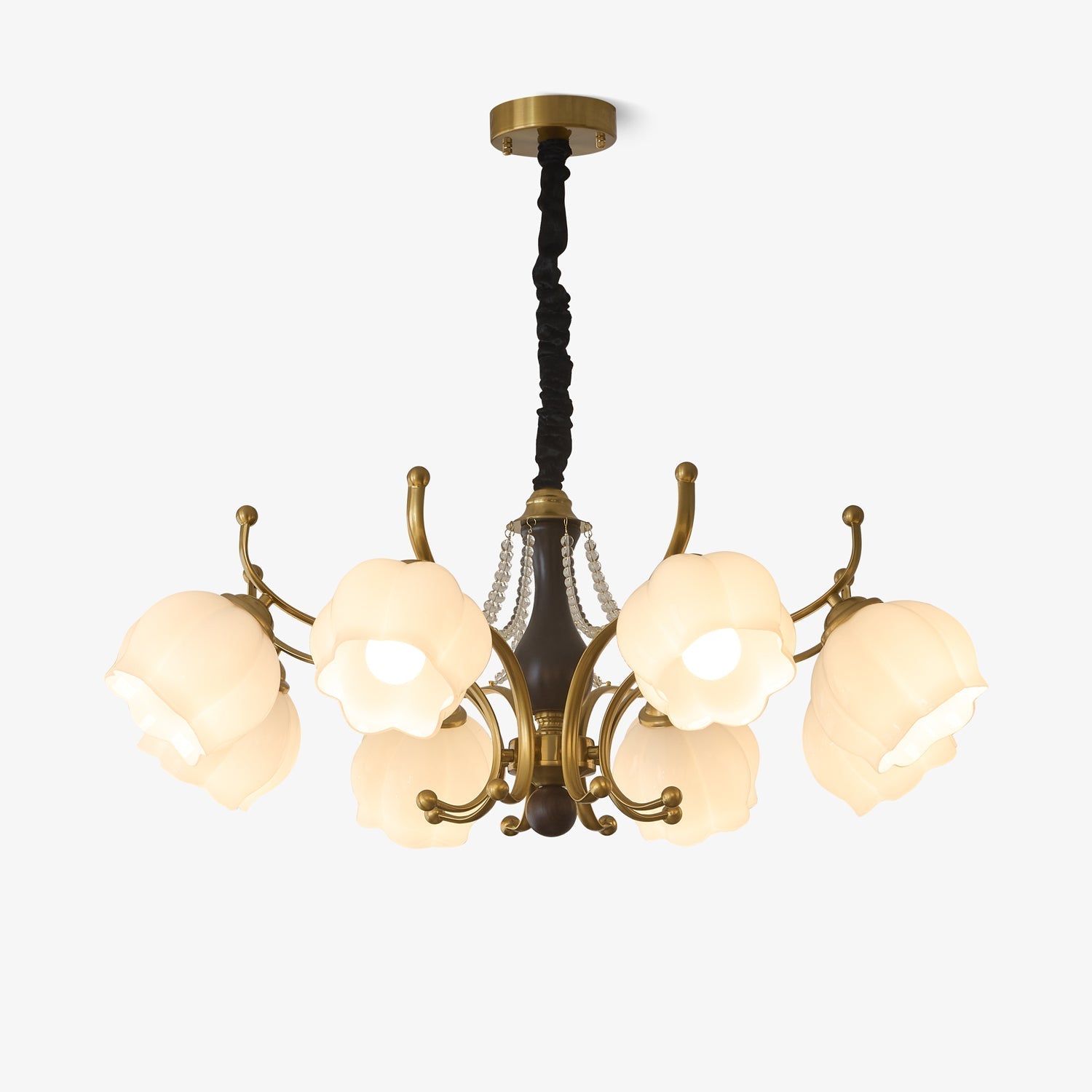 Lustra Kronleuchter Holz Glas Vintage-Letslighting