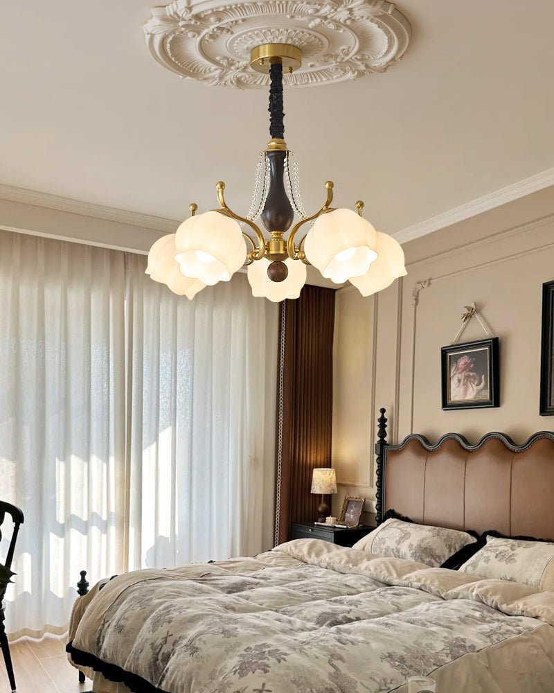 Lustra Kronleuchter Holz Glas Vintage-Letslighting