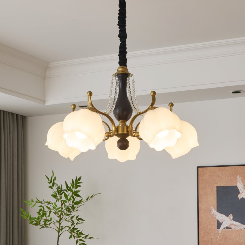 Lustra Kronleuchter Holz Glas Vintage-Letslighting