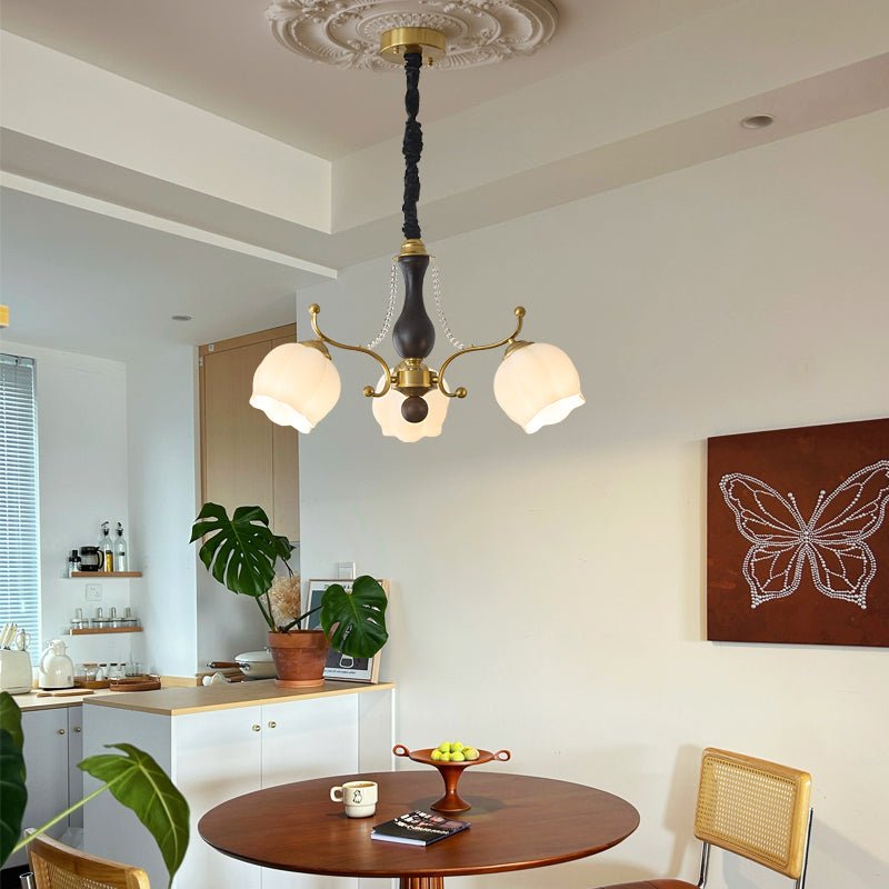 Lustra Kronleuchter Holz Glas Vintage-Letslighting