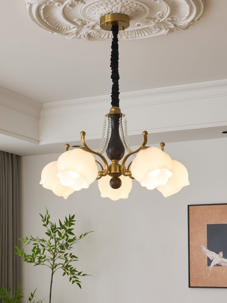 Lustra Kronleuchter Holz Glas Vintage-Letslighting