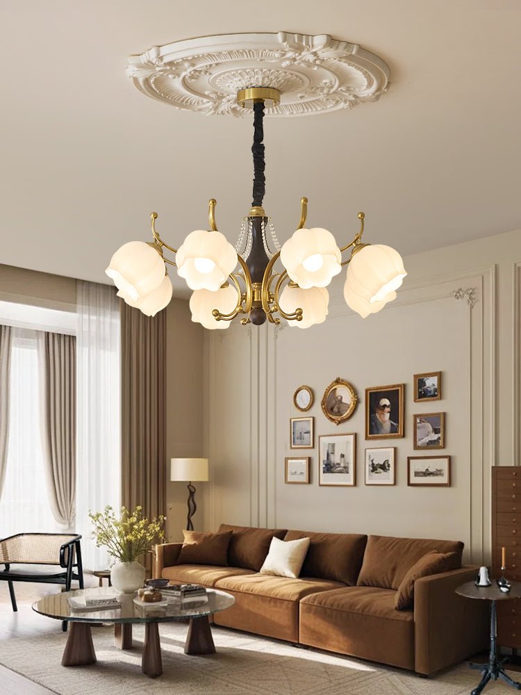 Lustra Kronleuchter Holz Glas Vintage-Letslighting
