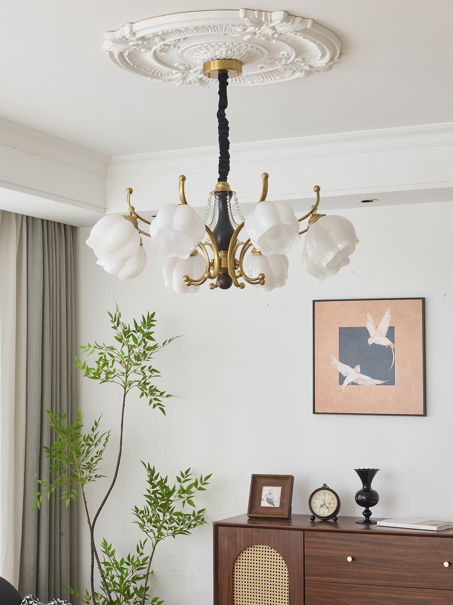 Lustra Kronleuchter Holz Glas Vintage-Letslighting