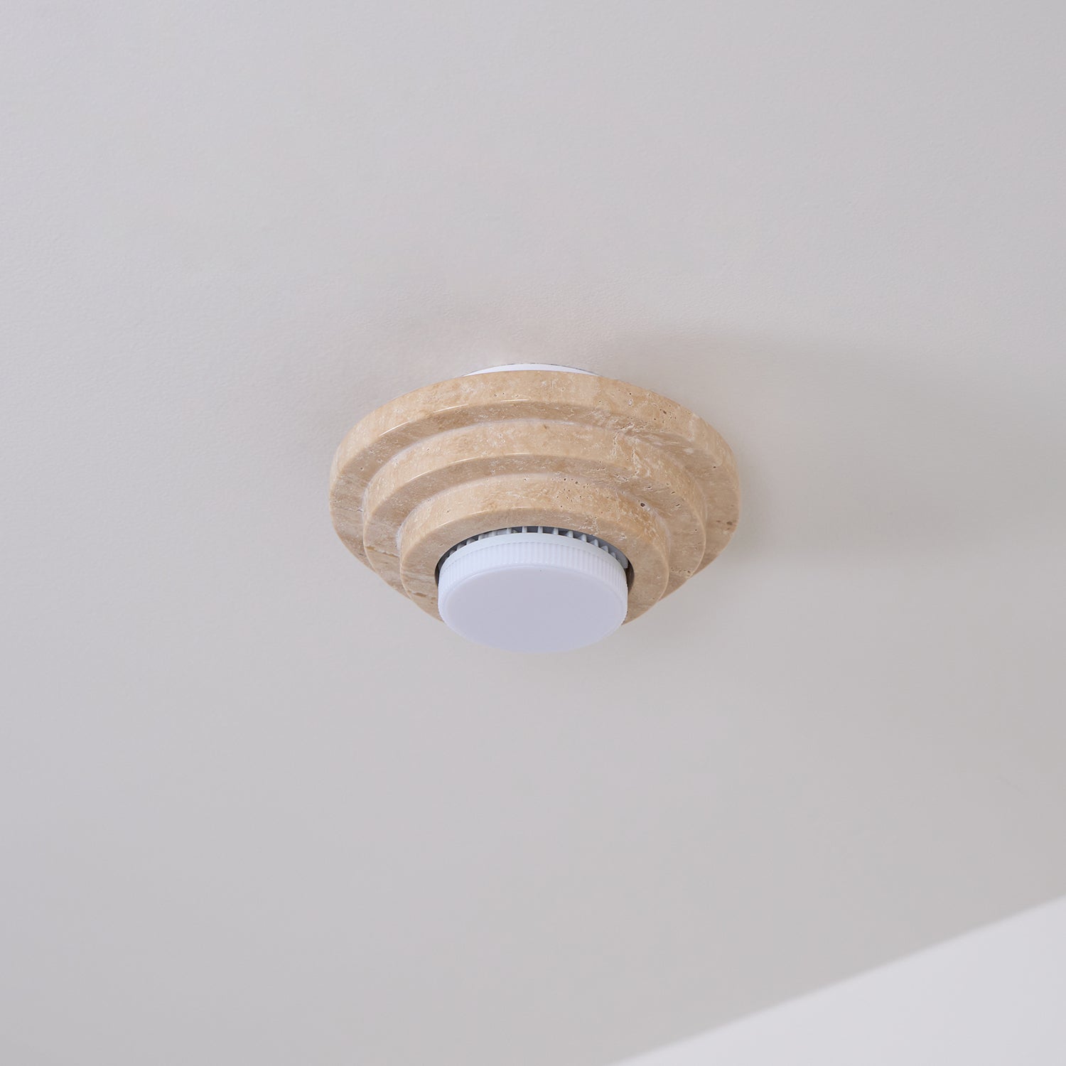 Zadoraris Tiered-Disc Travertine Ceiling Light - Neutralighting