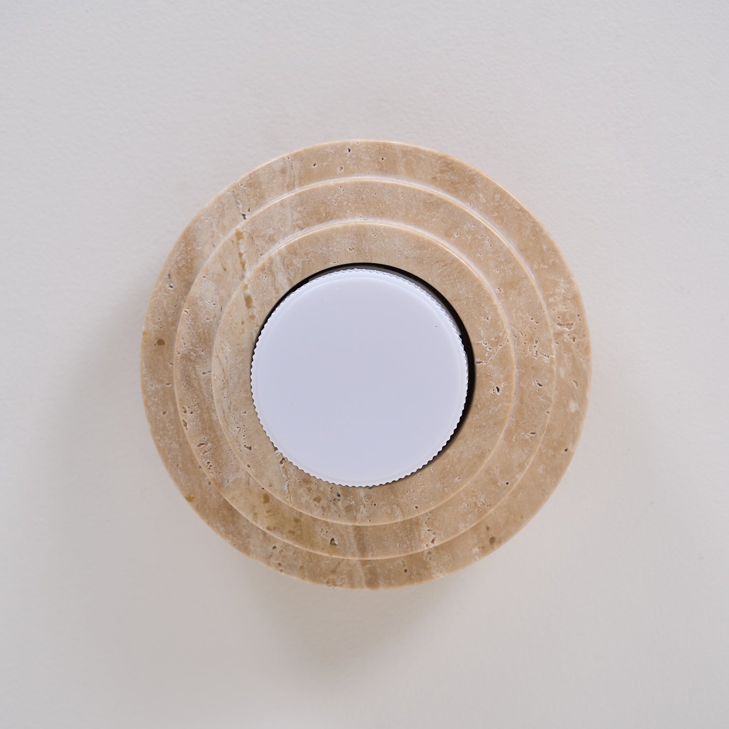 Zadoraris Tiered-Disc Travertine Ceiling Light - Neutralighting