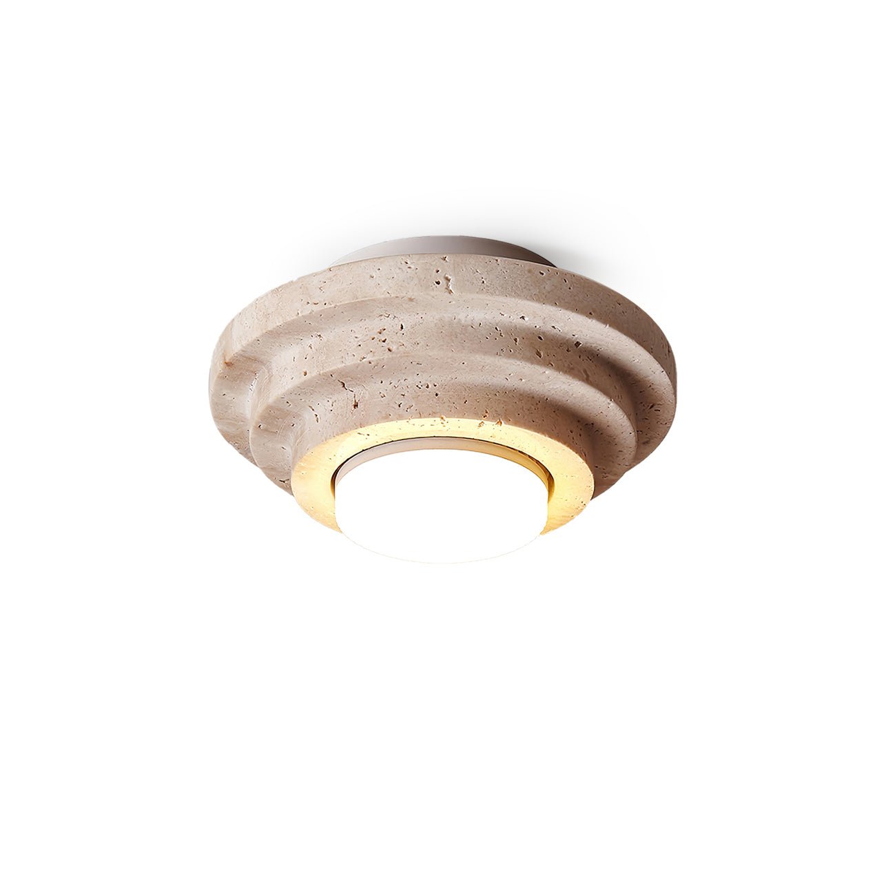 Zadoraris Tiered-Disc Travertine Ceiling Light - Neutralighting