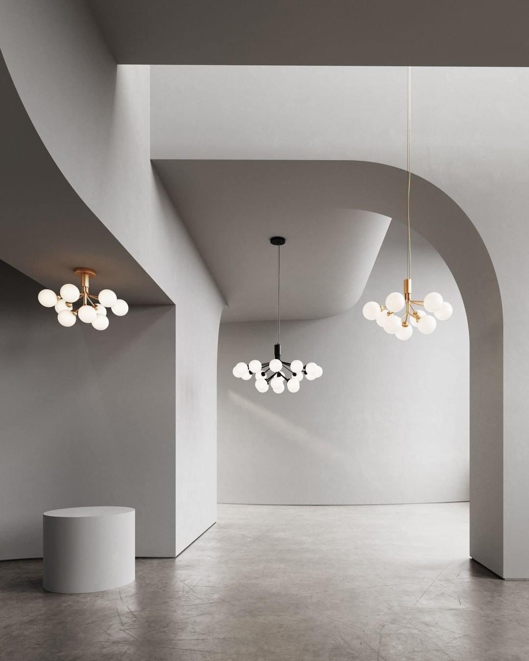 Lustra Pendelleuchte Glaskugel Cluster Messing-Letslighting