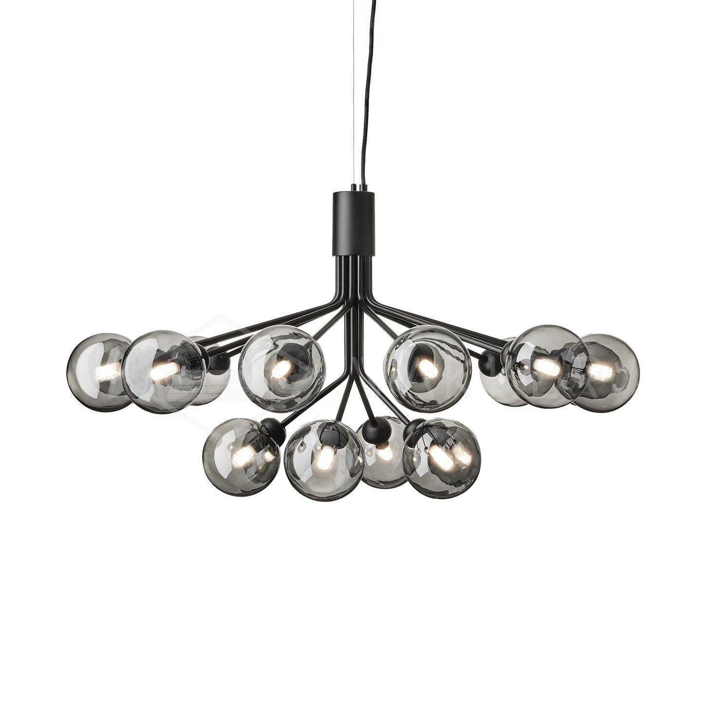 Lustra Pendelleuchte Glaskugel Cluster Messing-Letslighting