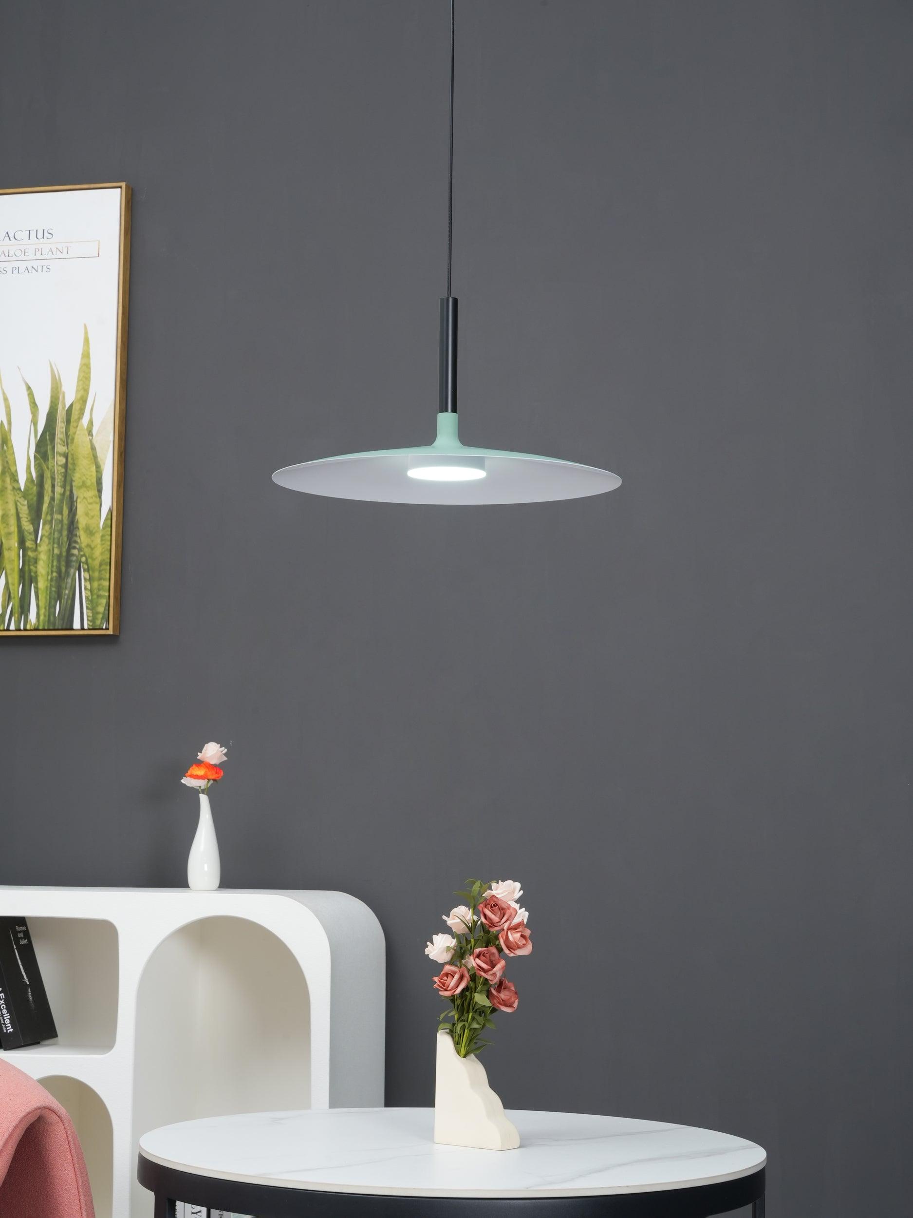 Lustra Pendelleuchte Aluminium Flach Scheibe-Letslighting