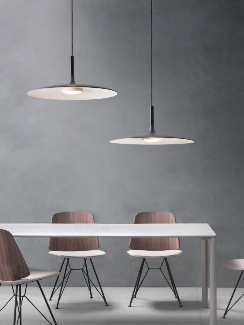 Lustra Pendelleuchte Aluminium Flach Scheibe-Letslighting