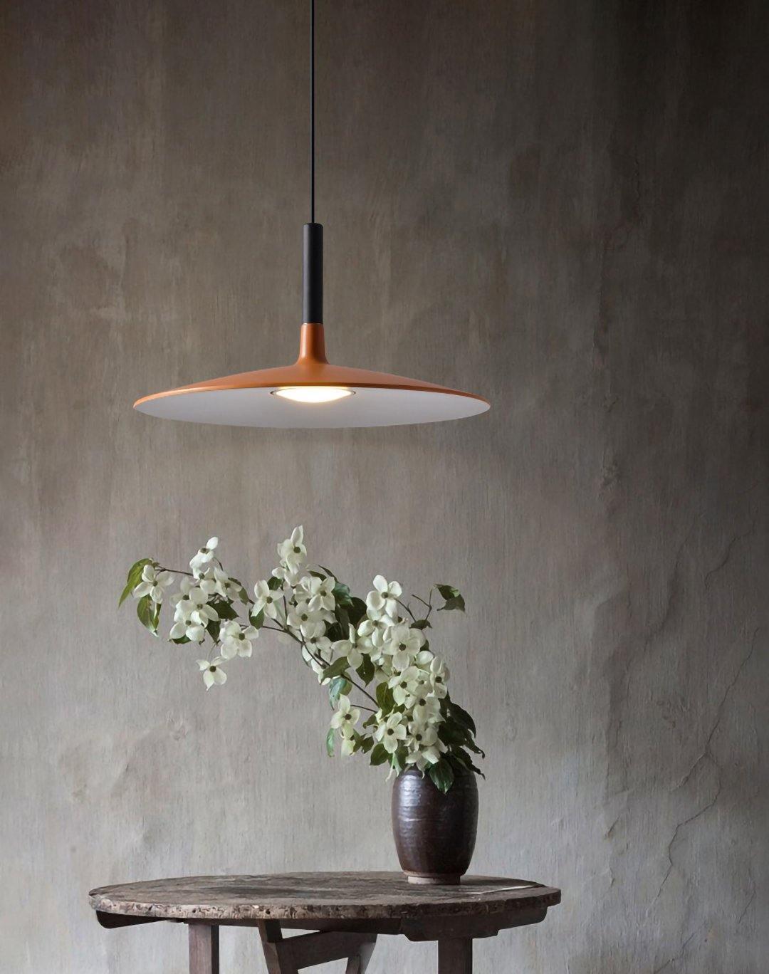 Lustra Pendelleuchte Aluminium Flach Scheibe-Letslighting