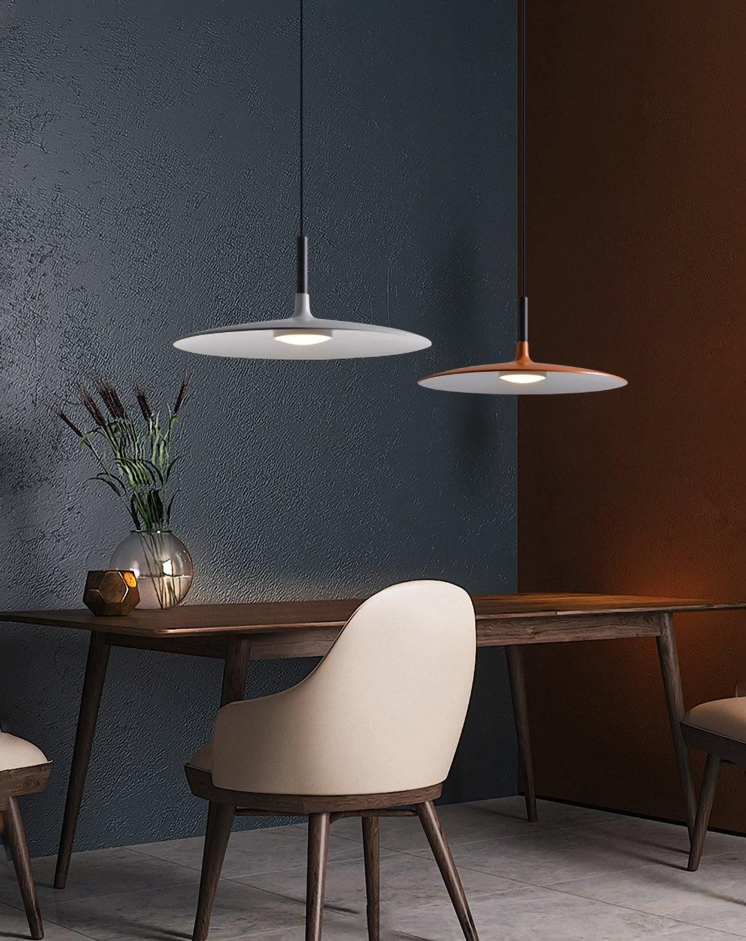 Lustra Pendelleuchte Aluminium Flach Scheibe-Letslighting