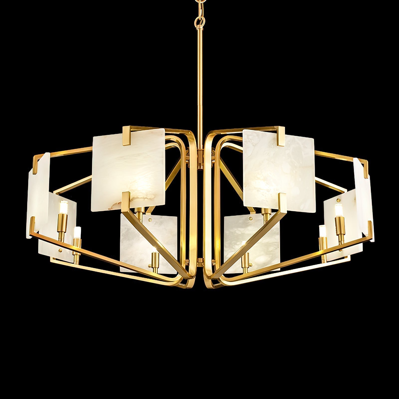 Plotuvys Postmodern Luxury Brass Alabaster Chandelier - Letslighting