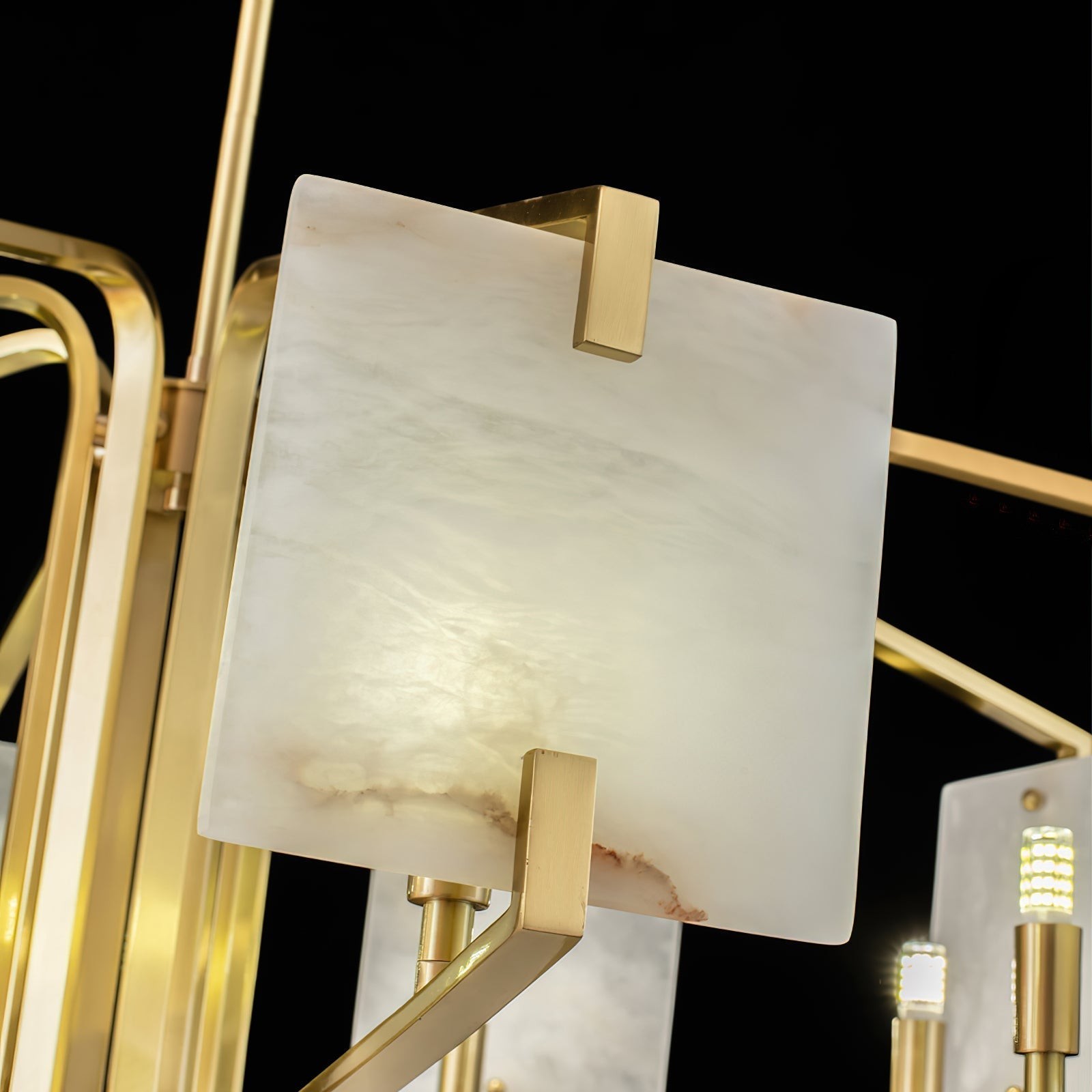 Plotuvys Postmodern Luxury Brass Alabaster Chandelier - Letslighting