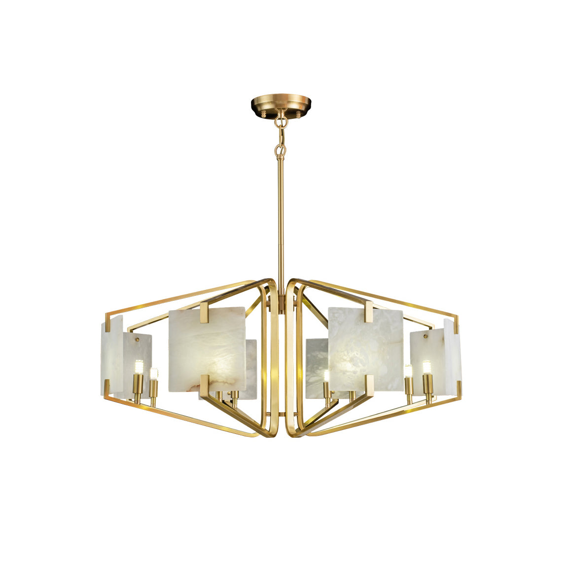 Plotuvys Postmodern Luxury Brass Alabaster Chandelier - Letslighting