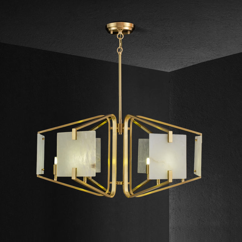 Plotuvys Postmodern Luxury Brass Alabaster Chandelier - Letslighting