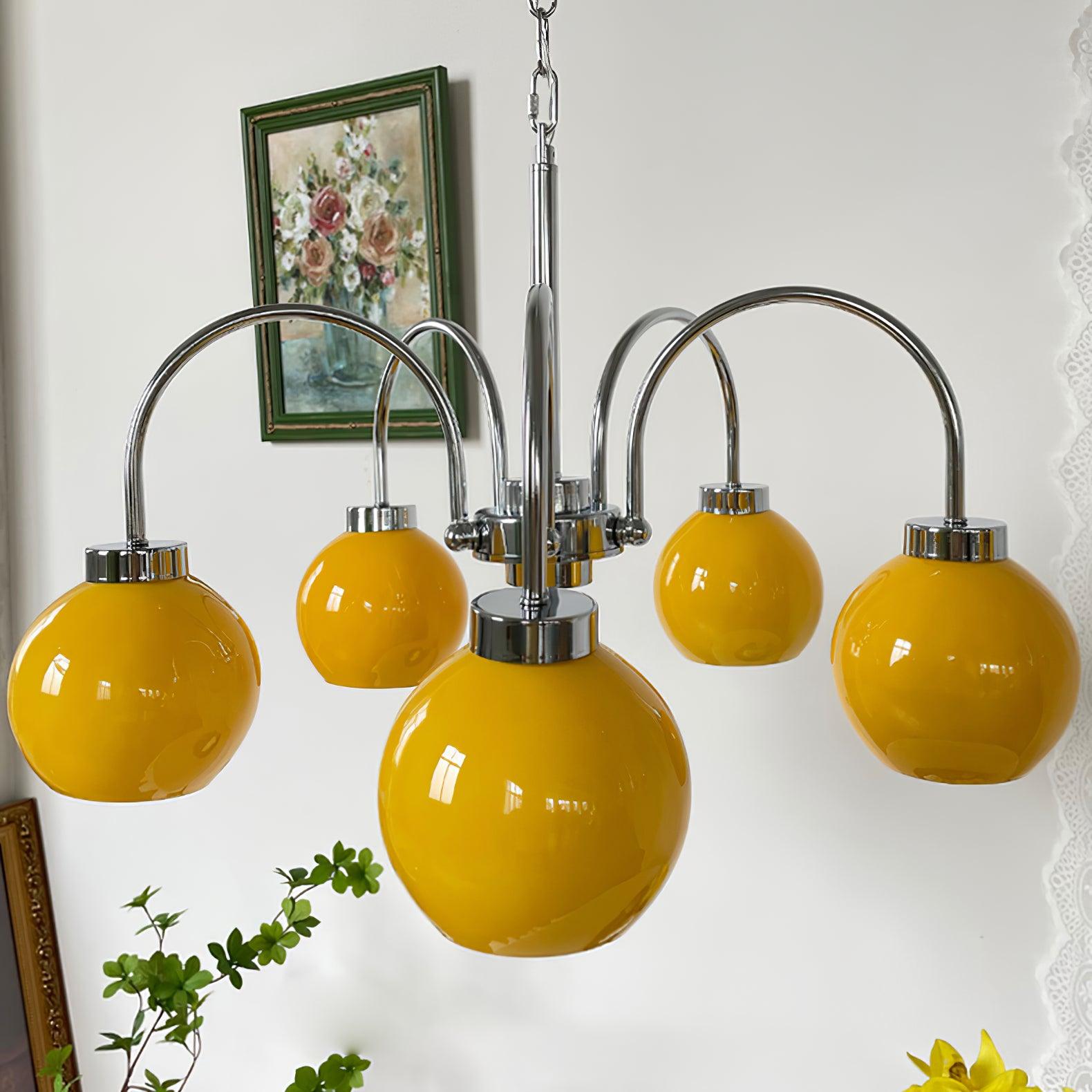 Lustra Kronleuchter Gelbe Glaskugeln-Letslighting