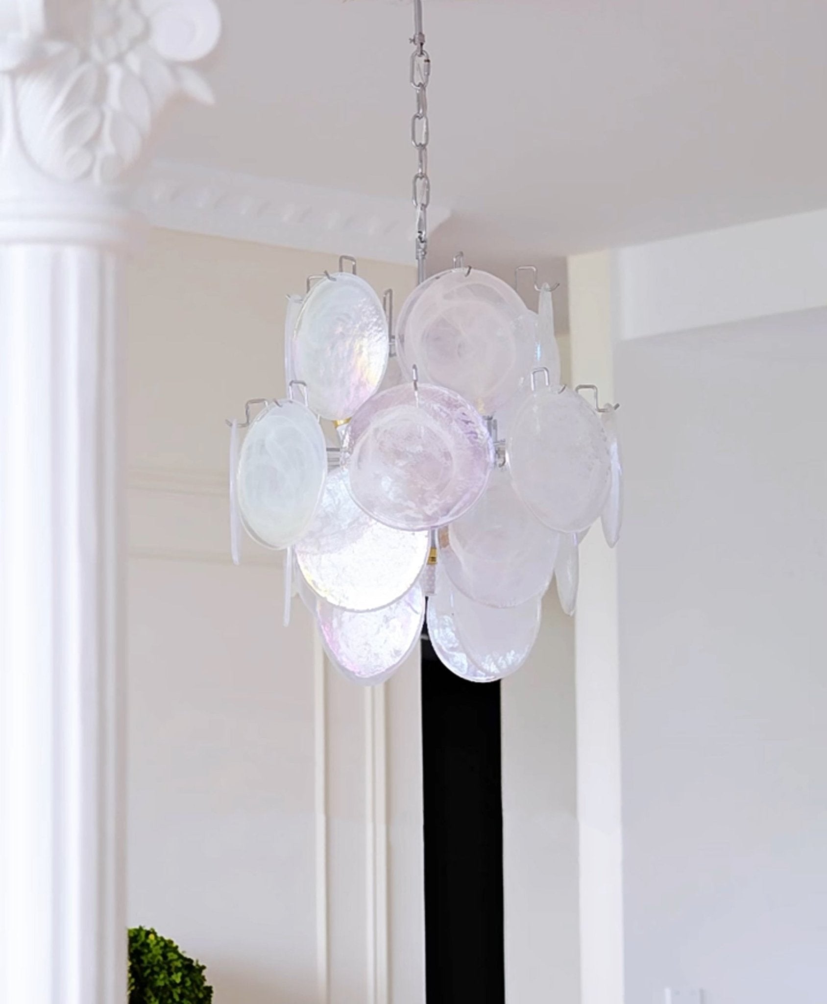 Aurora Chandelier Apricot Murano Glass Disc Layered Artistic - Neutralighting