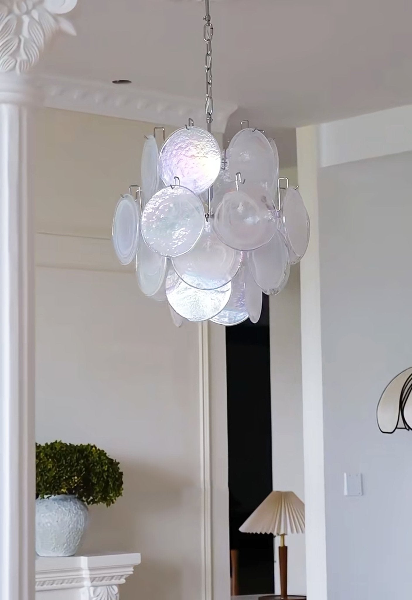 Aurora Chandelier Apricot Murano Glass Disc Layered Artistic - Neutralighting