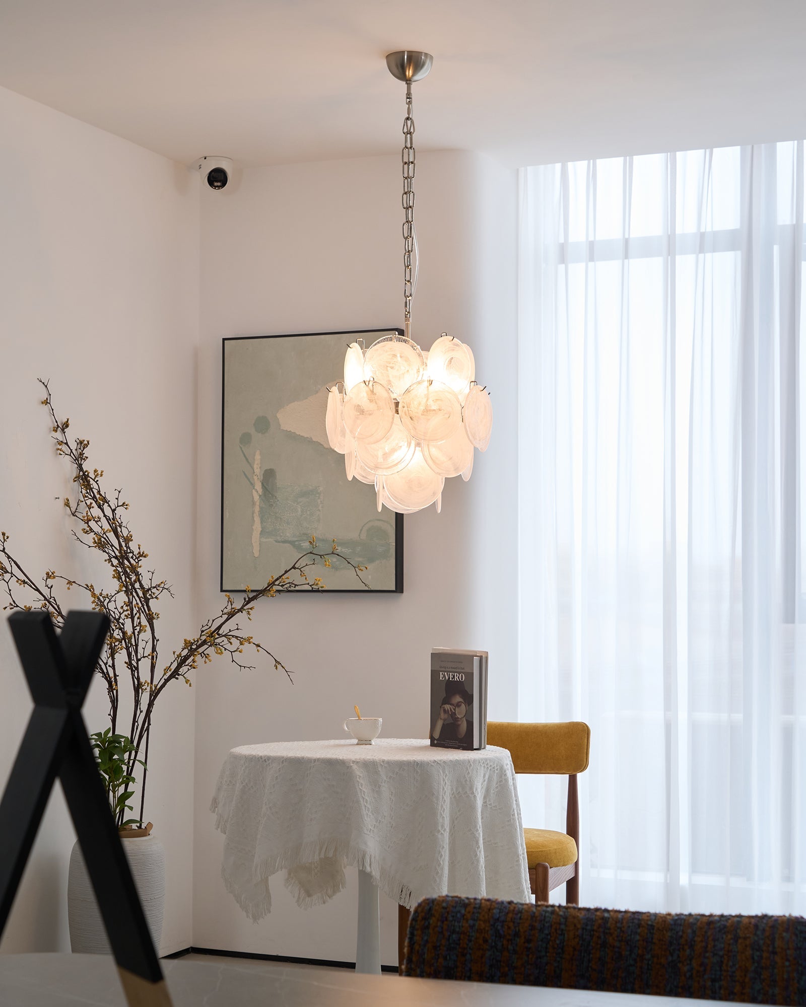 Aurora Chandelier Apricot Murano Glass Disc Layered Artistic - Neutralighting