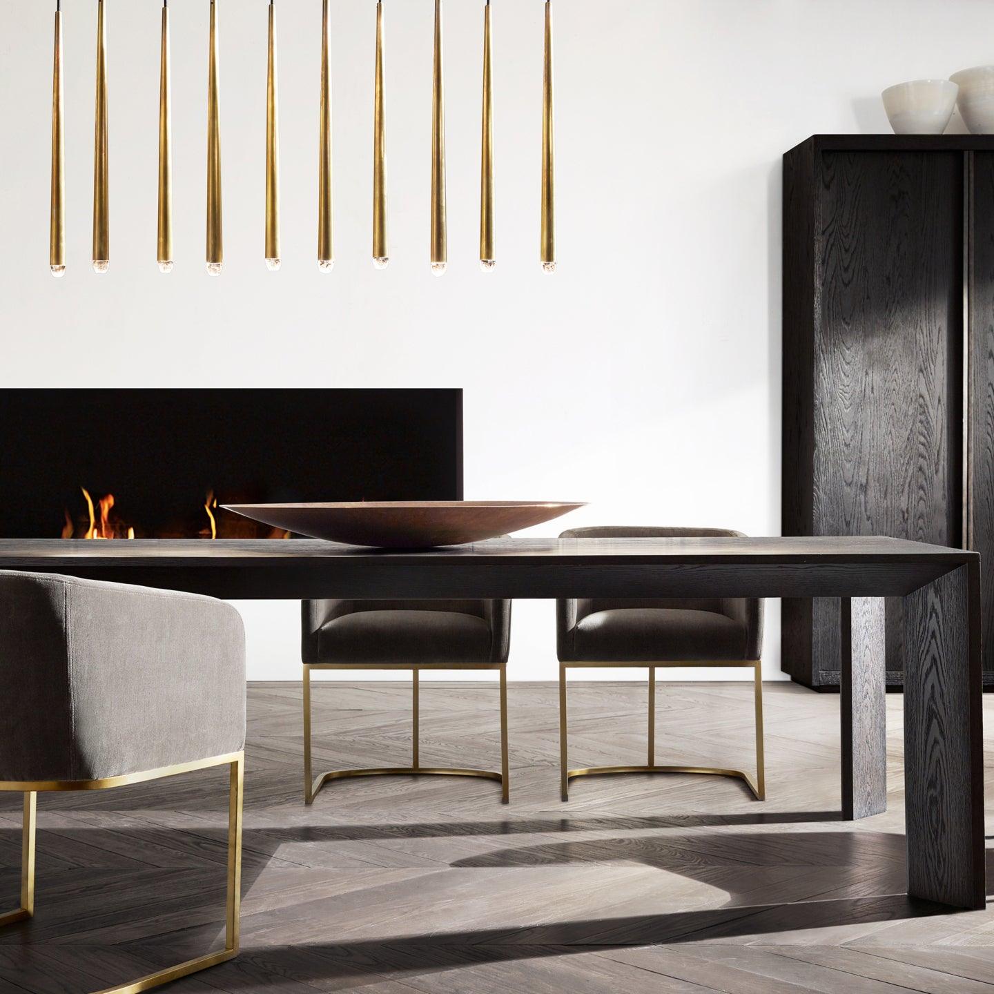 Chandelier with Polished Brass and Crystal Shades Minimalist - Letslighting