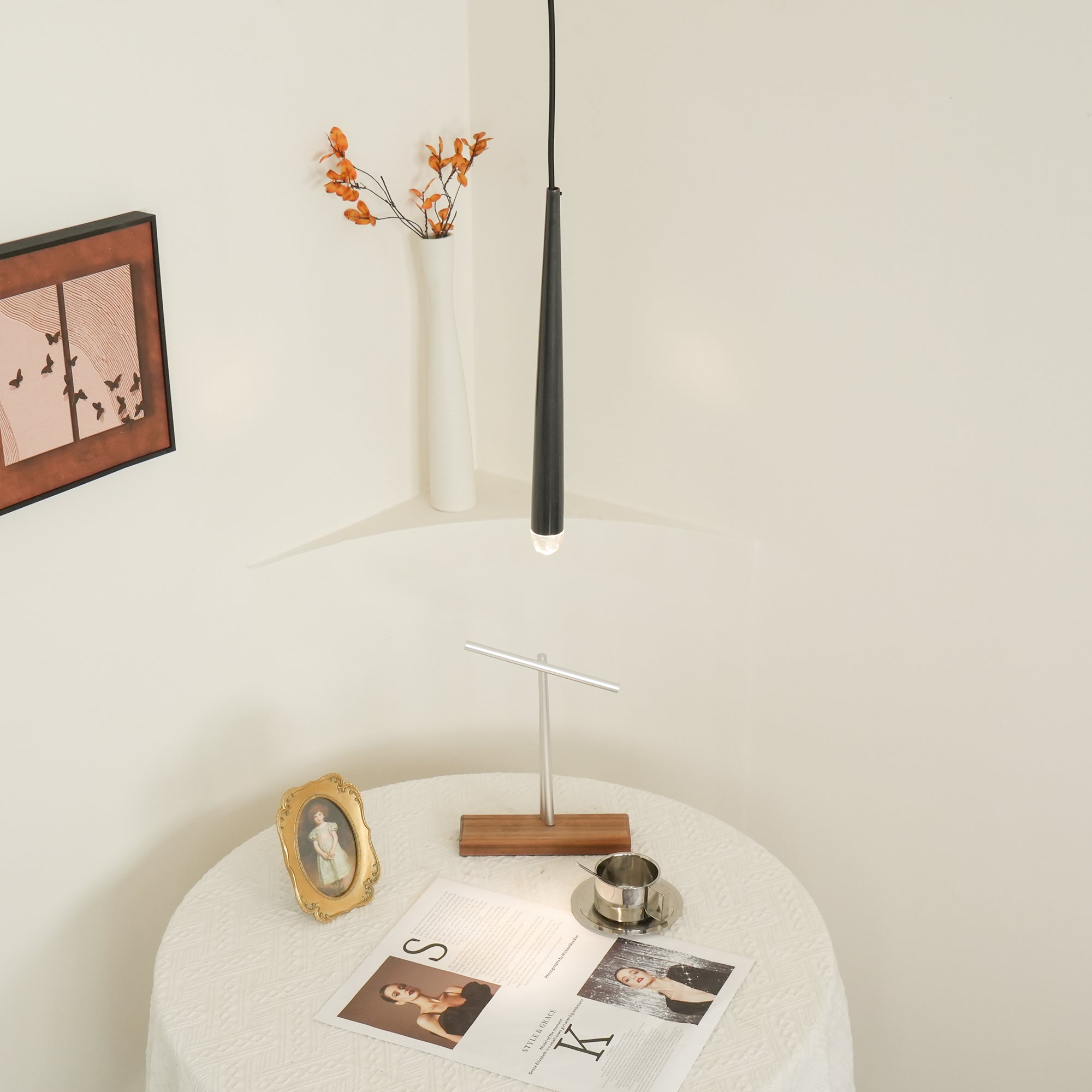 Chandelier Crystal Shade Brass Blackened Silver Luxe Staircase - Letslighting