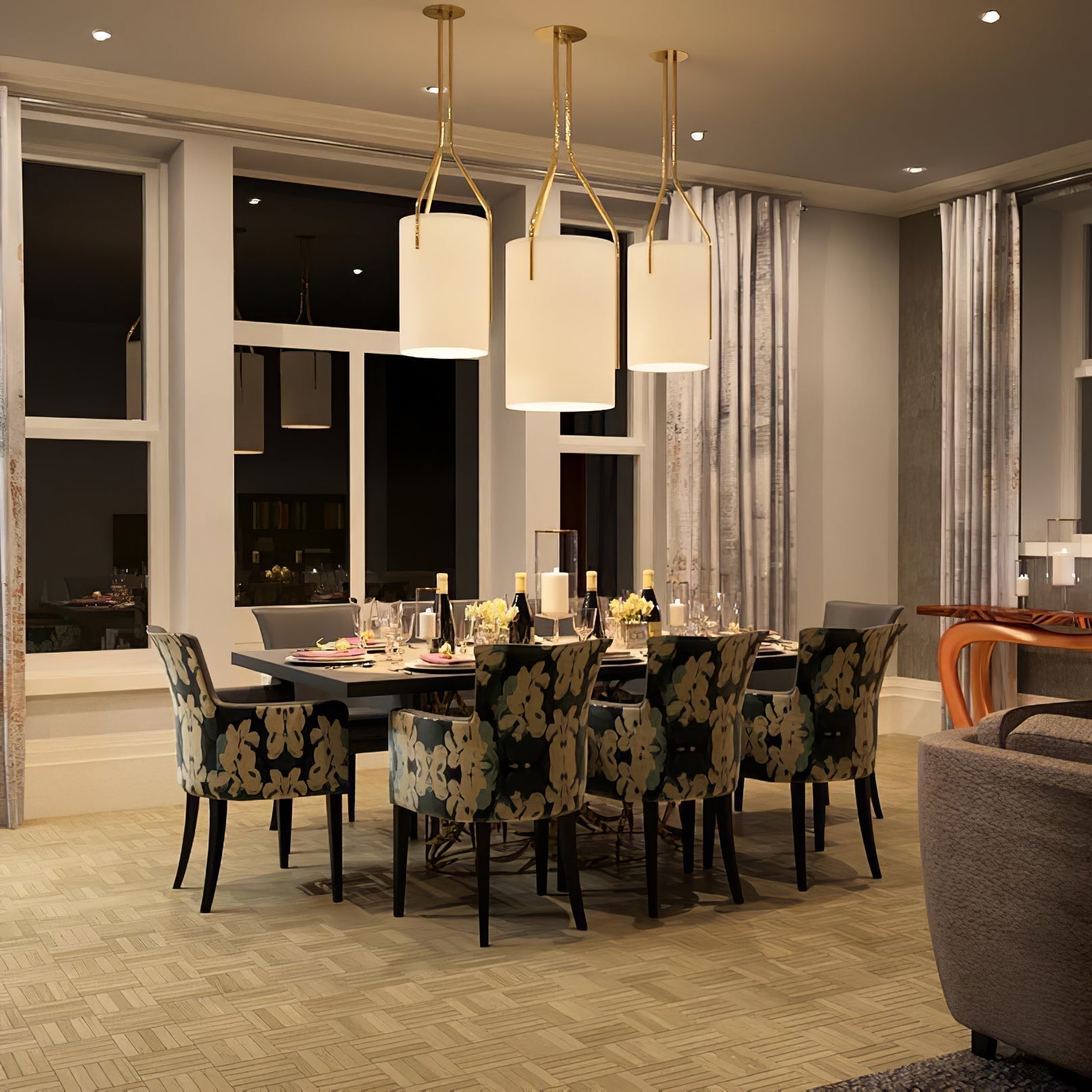 Lustra Kronleuchter LED 3-flammig Messing Modern-Letslighting