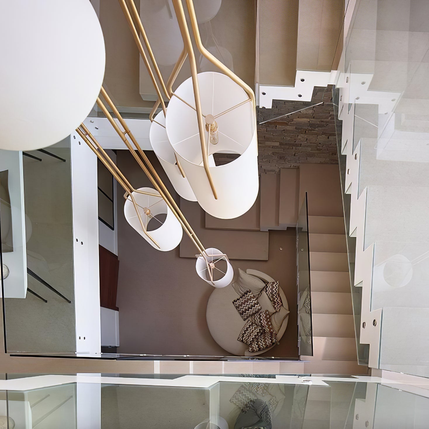 Lustra Kronleuchter LED 3-flammig Messing Modern-Letslighting