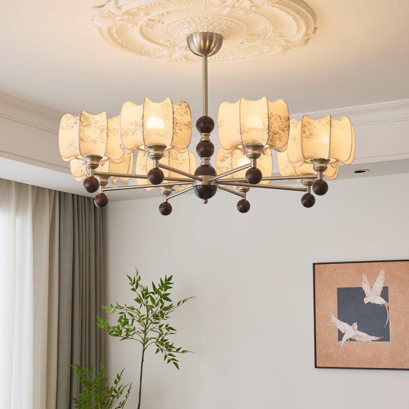 Ephaos Eleganter Vintage-Kronleuchter aus Floralem Holz-Letslighting
