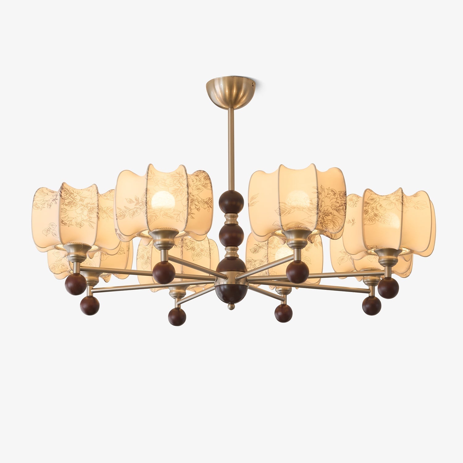 Ephaos Eleganter Vintage-Kronleuchter aus Floralem Holz-Letslighting