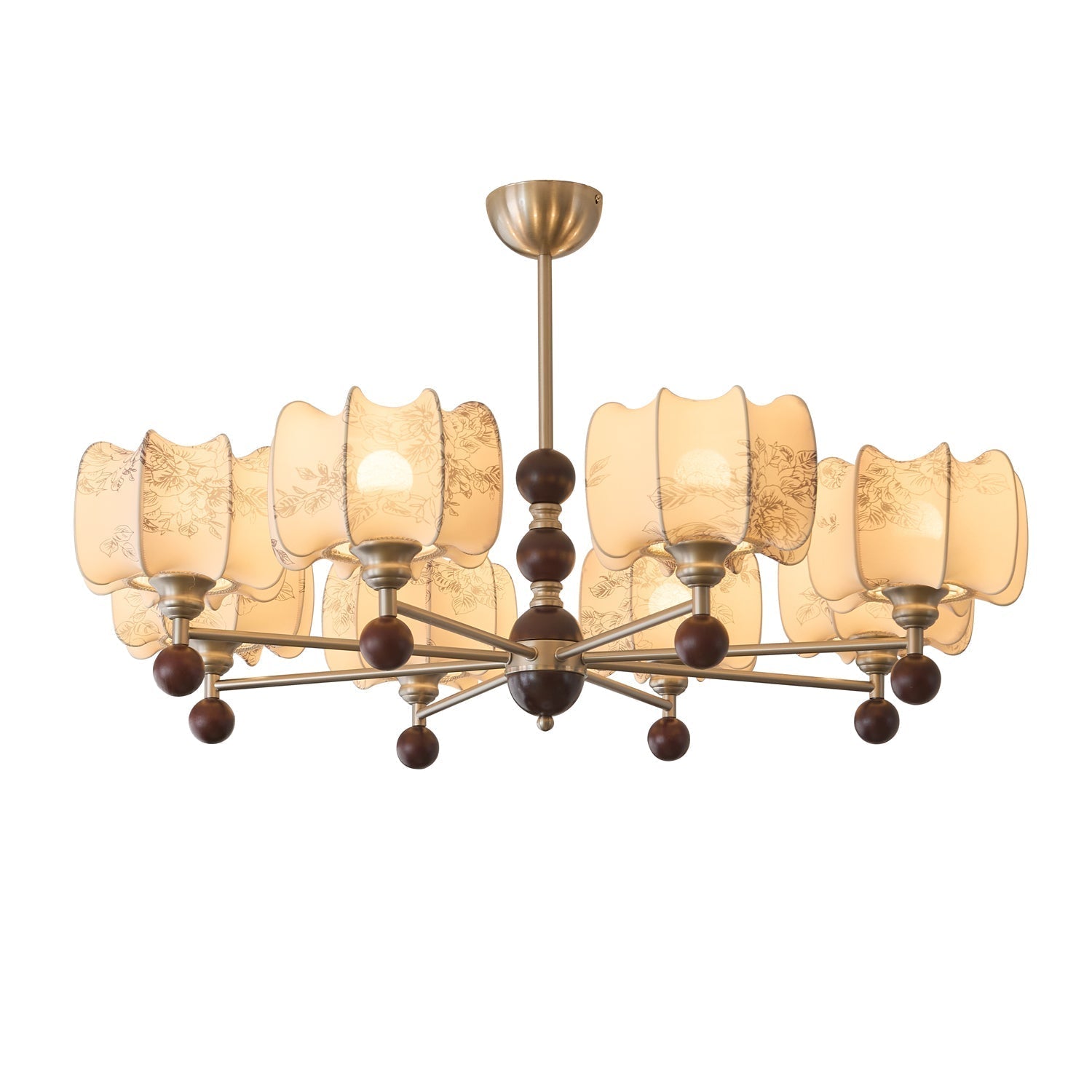Ephaos Eleganter Vintage-Kronleuchter aus Floralem Holz-Letslighting