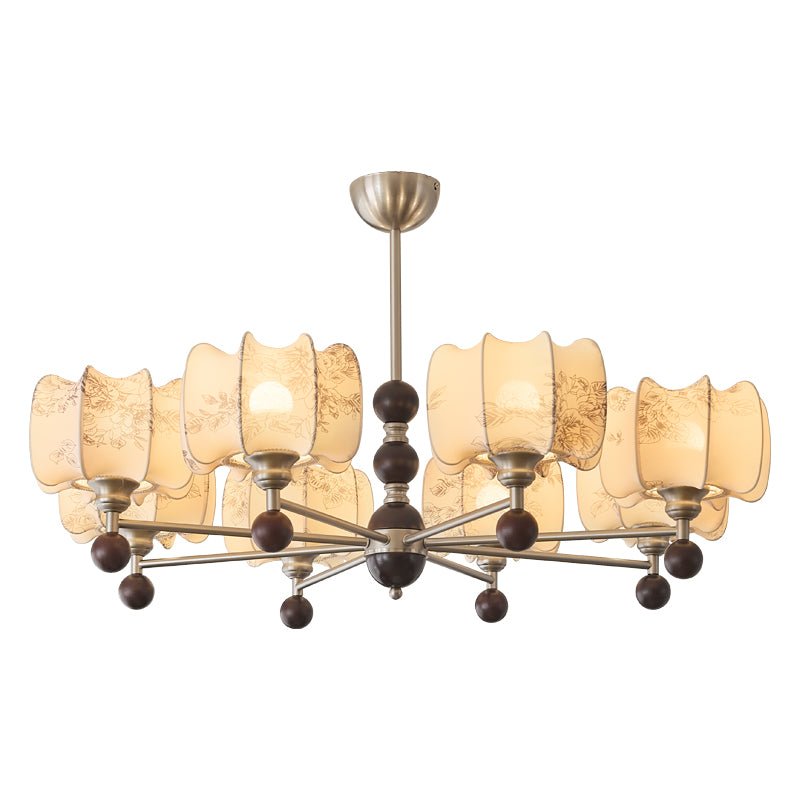 Ephaos Eleganter Vintage-Kronleuchter aus Floralem Holz-Letslighting