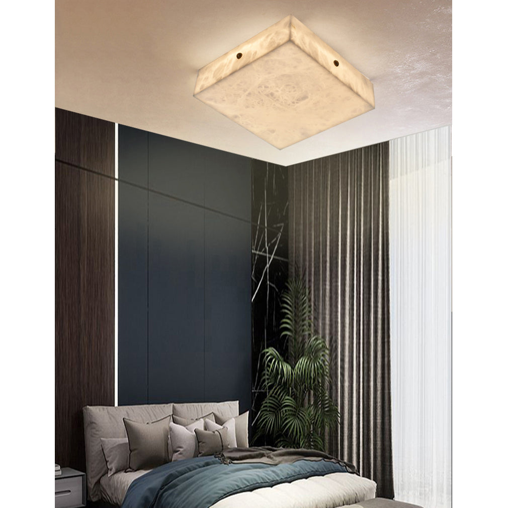 Rauduvys Modern Minimalist Alabaster Flushmount Ceiling Light - Letslighting