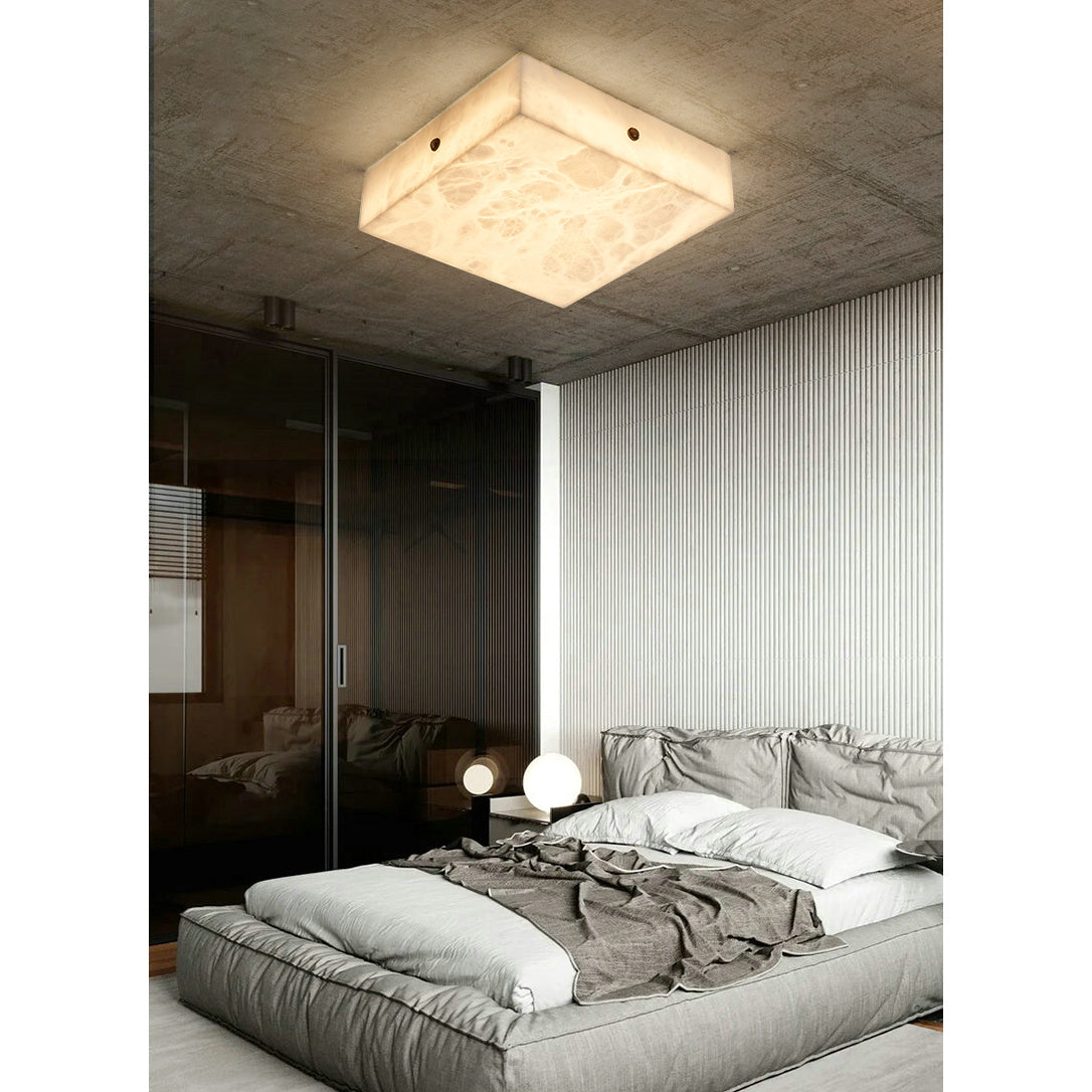 Rauduvys Modern Minimalist Alabaster Flushmount Ceiling Light - Letslighting