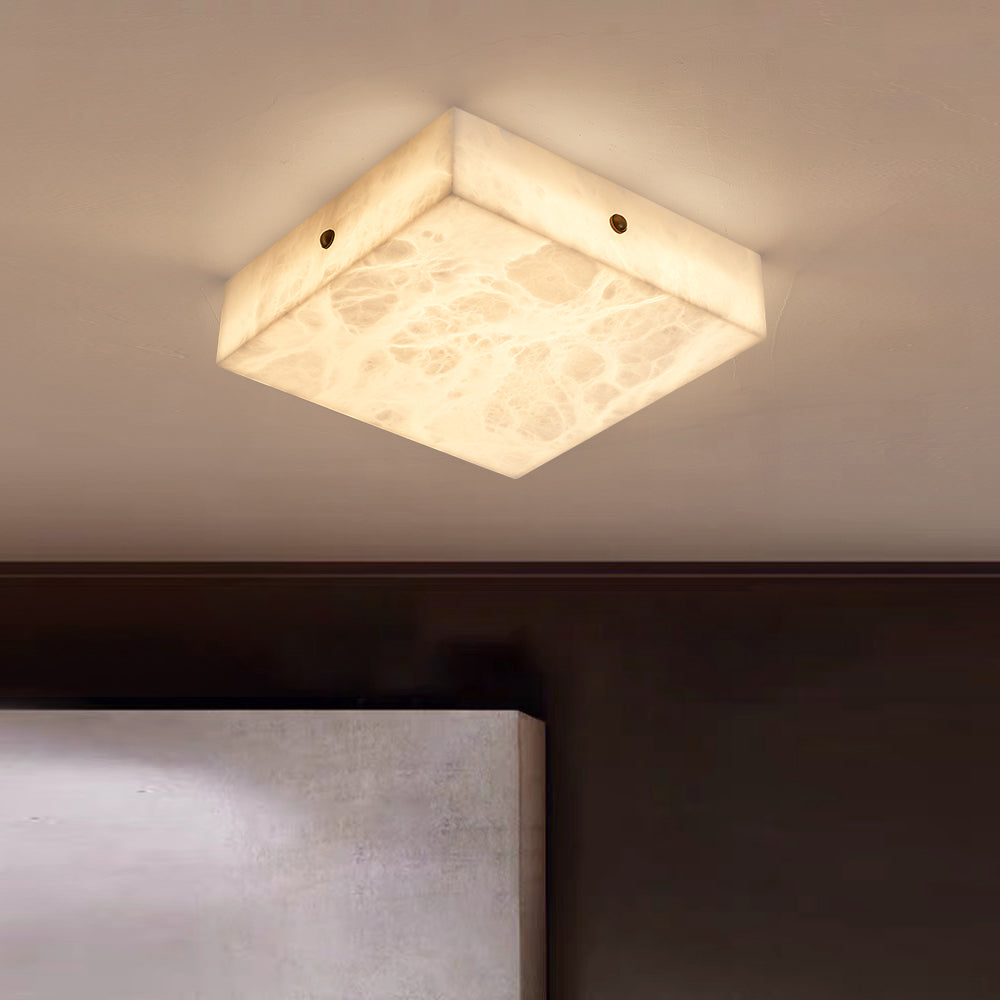 Rauduvys Modern Minimalist Alabaster Flushmount Ceiling Light - Letslighting