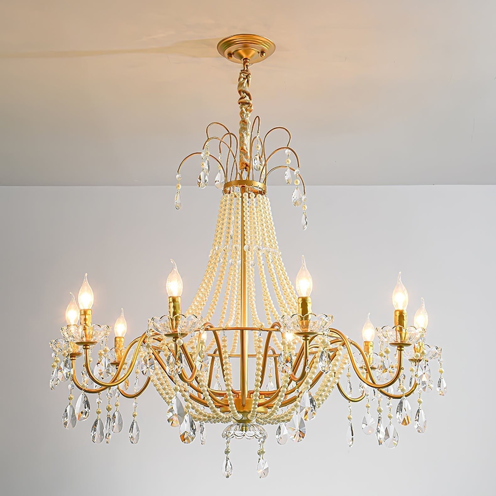 Eurvaros Vintage Kristall-Messing-Kronleuchter-Letslighting