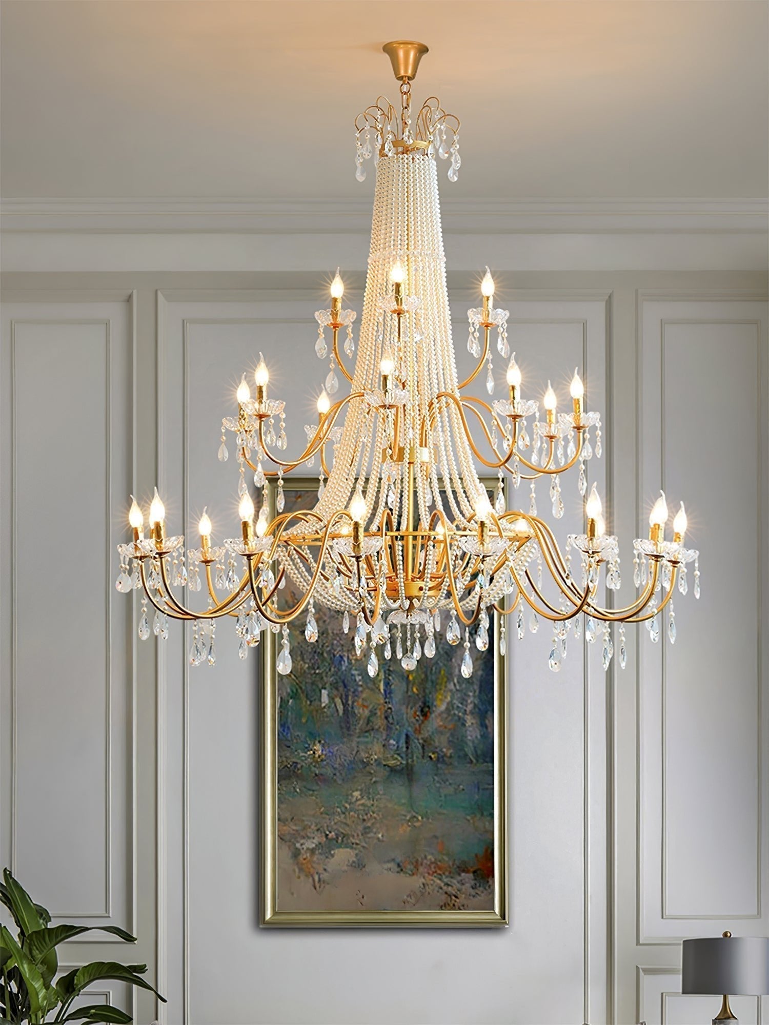 Eurvaros Vintage Kristall-Messing-Kronleuchter-Letslighting