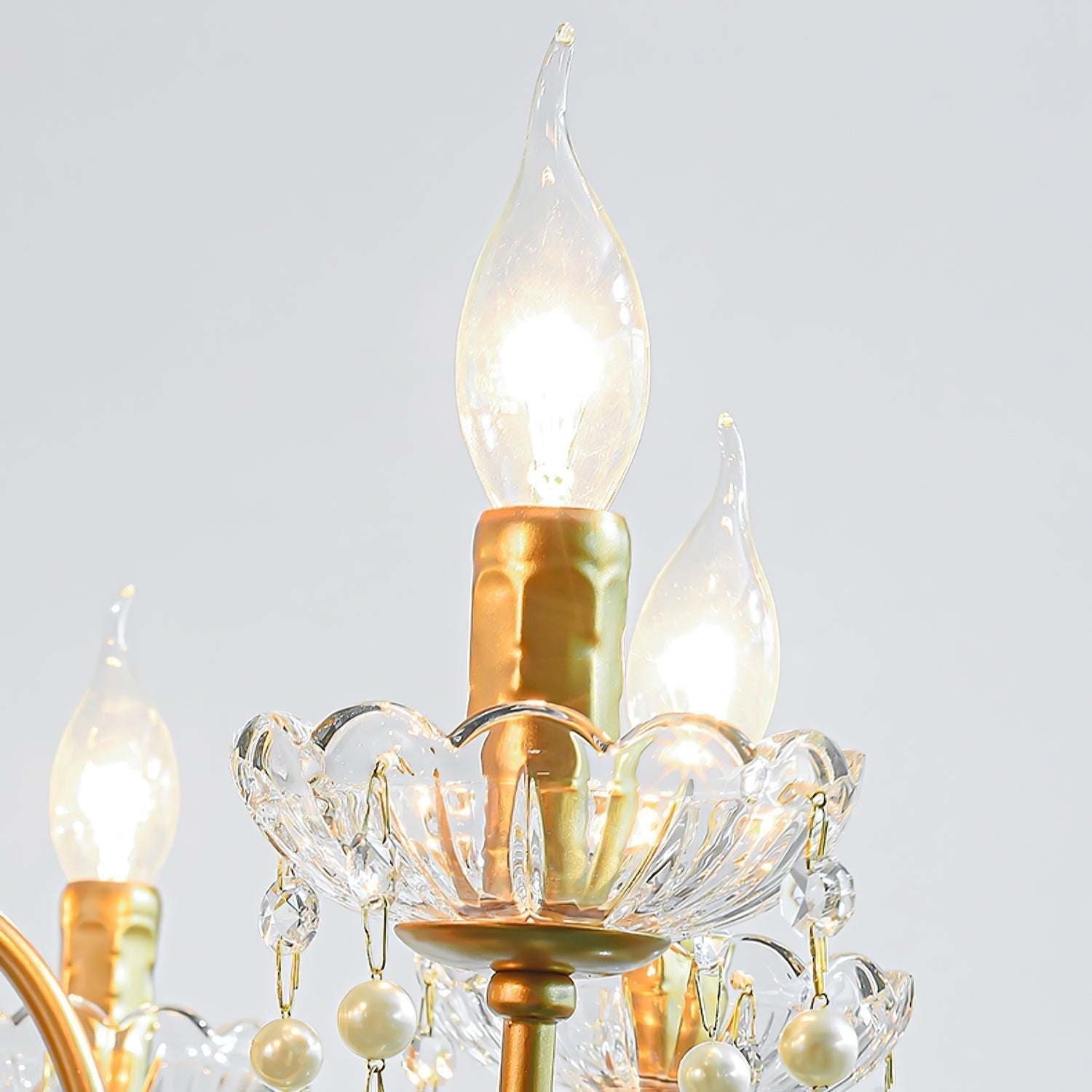 Eurvaros Vintage Kristall-Messing-Kronleuchter-Letslighting