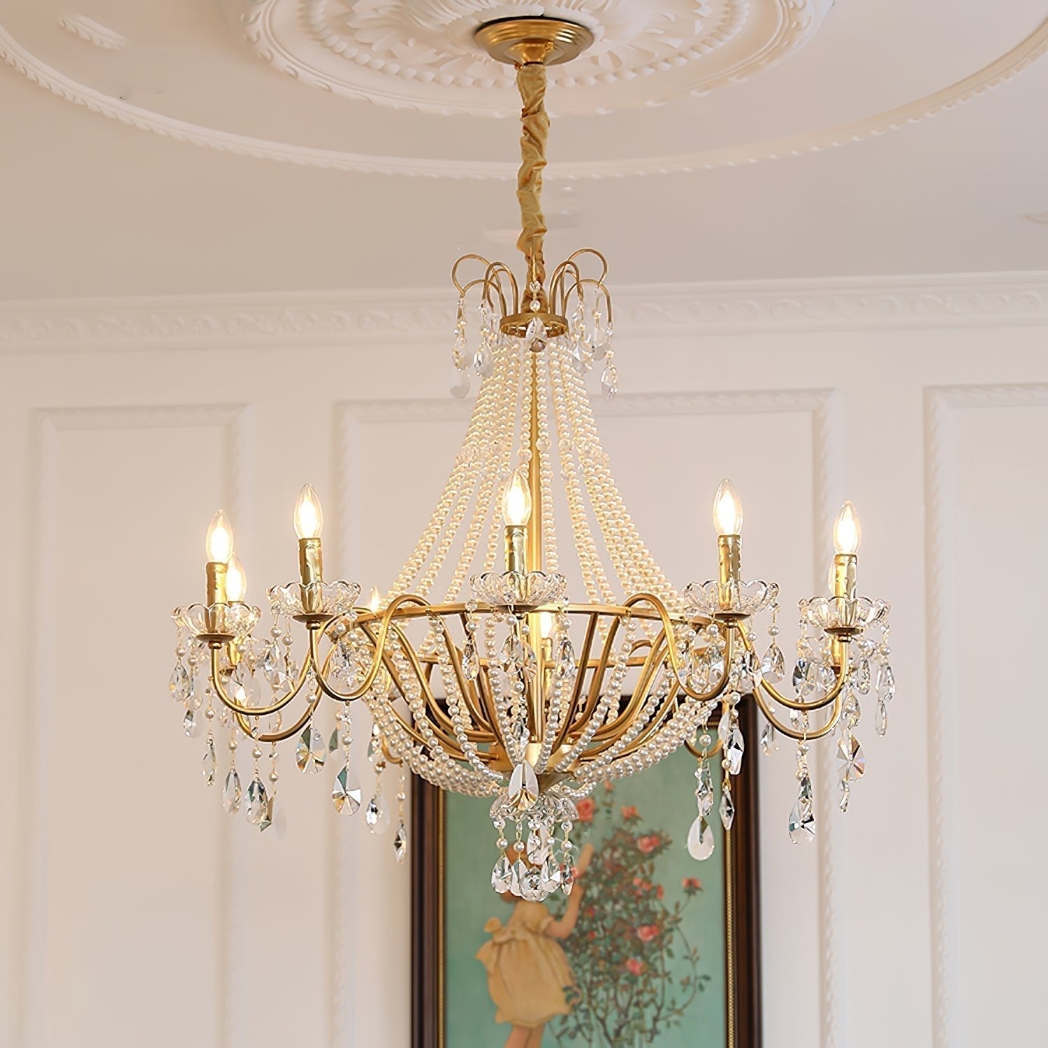 Eurvaros Vintage Kristall-Messing-Kronleuchter-Letslighting