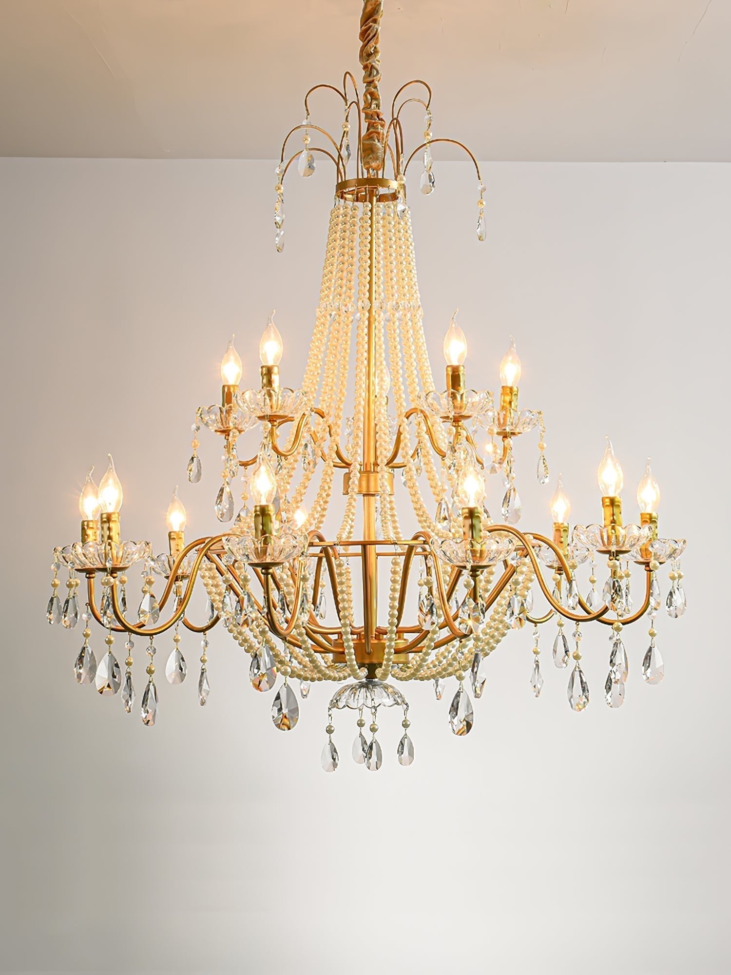 Eurvaros Vintage Kristall-Messing-Kronleuchter-Letslighting