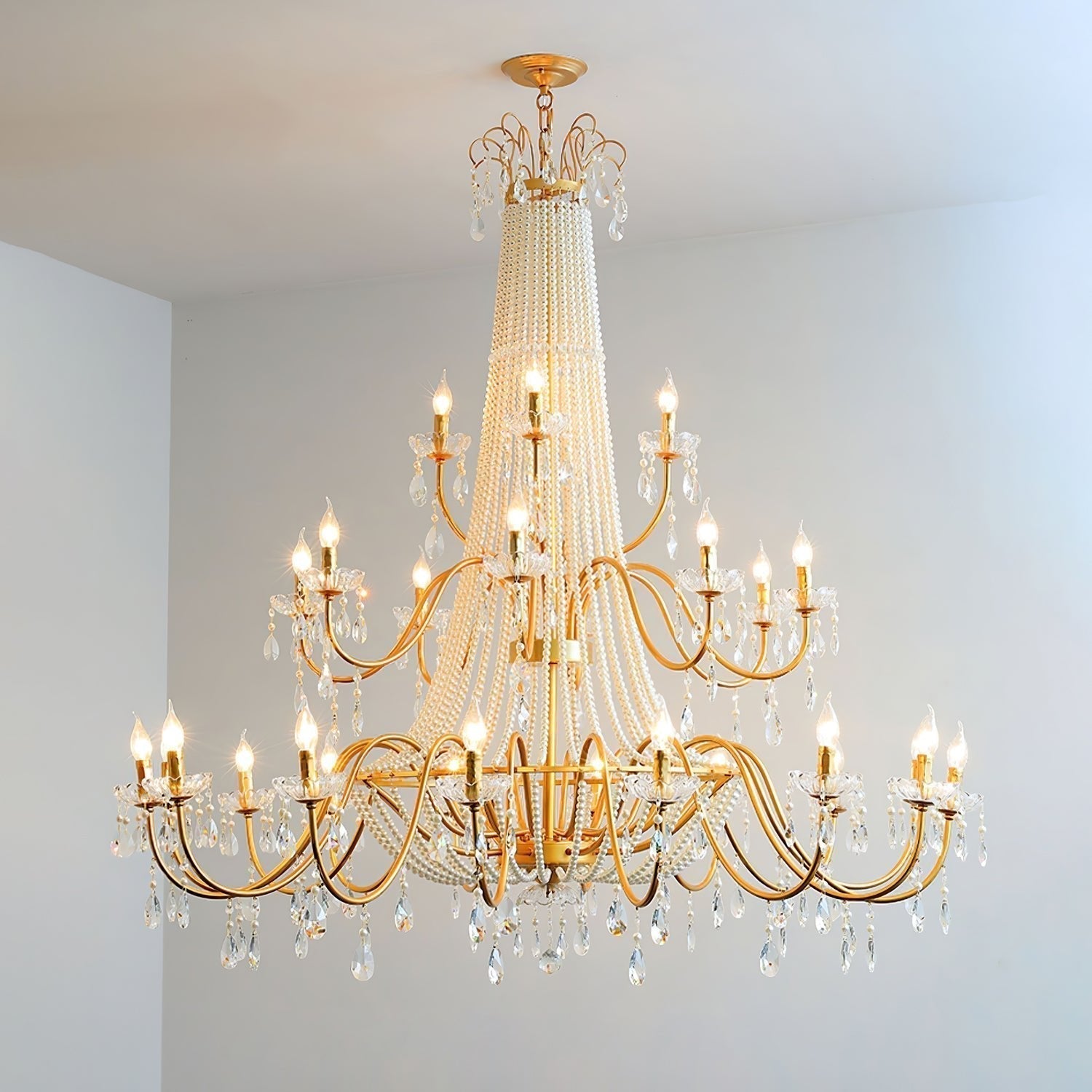 Eurvaros Vintage Kristall-Messing-Kronleuchter-Letslighting