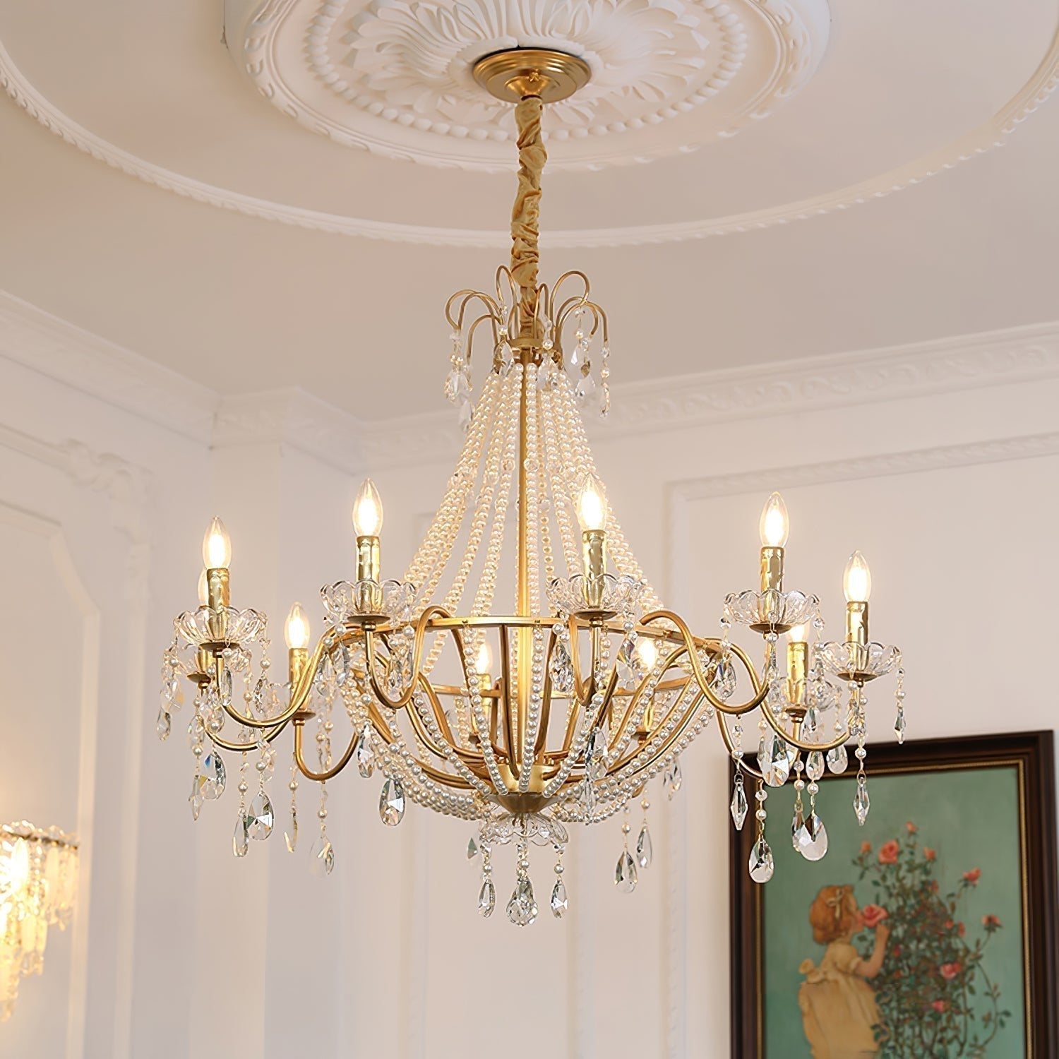 Eurvaros Vintage Kristall-Messing-Kronleuchter-Letslighting