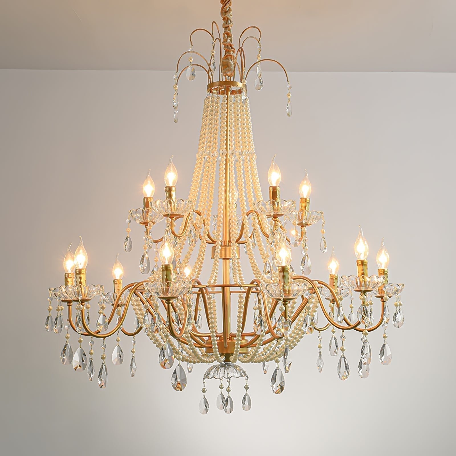 Eurvaros Vintage Kristall-Messing-Kronleuchter-Letslighting