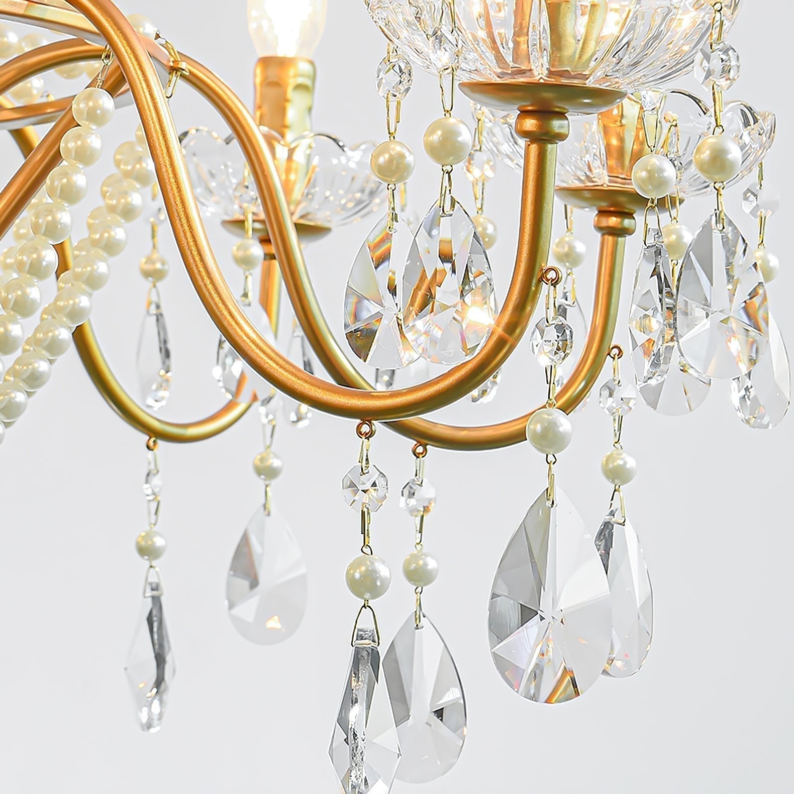 Eurvaros Vintage Kristall-Messing-Kronleuchter-Letslighting