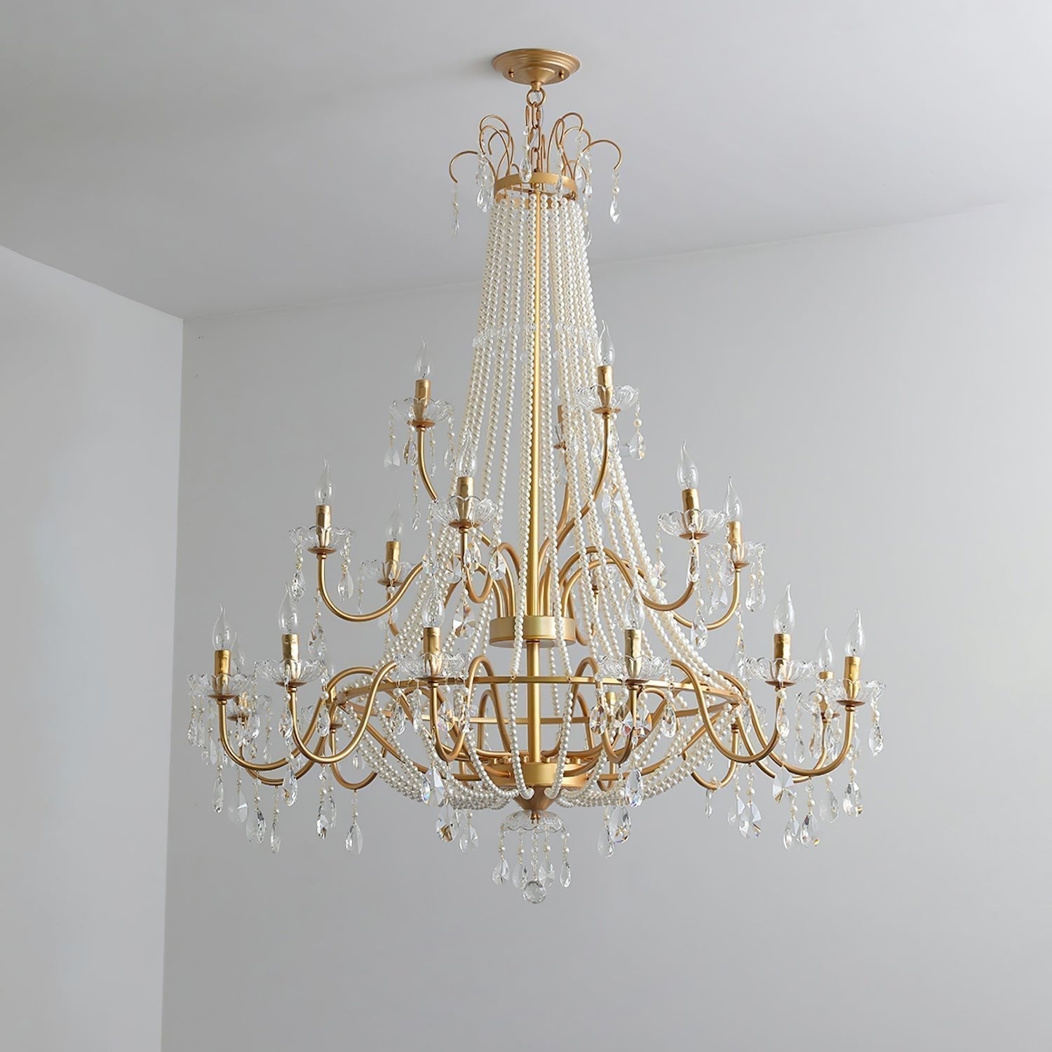 Eurvaros Vintage Kristall-Messing-Kronleuchter-Letslighting