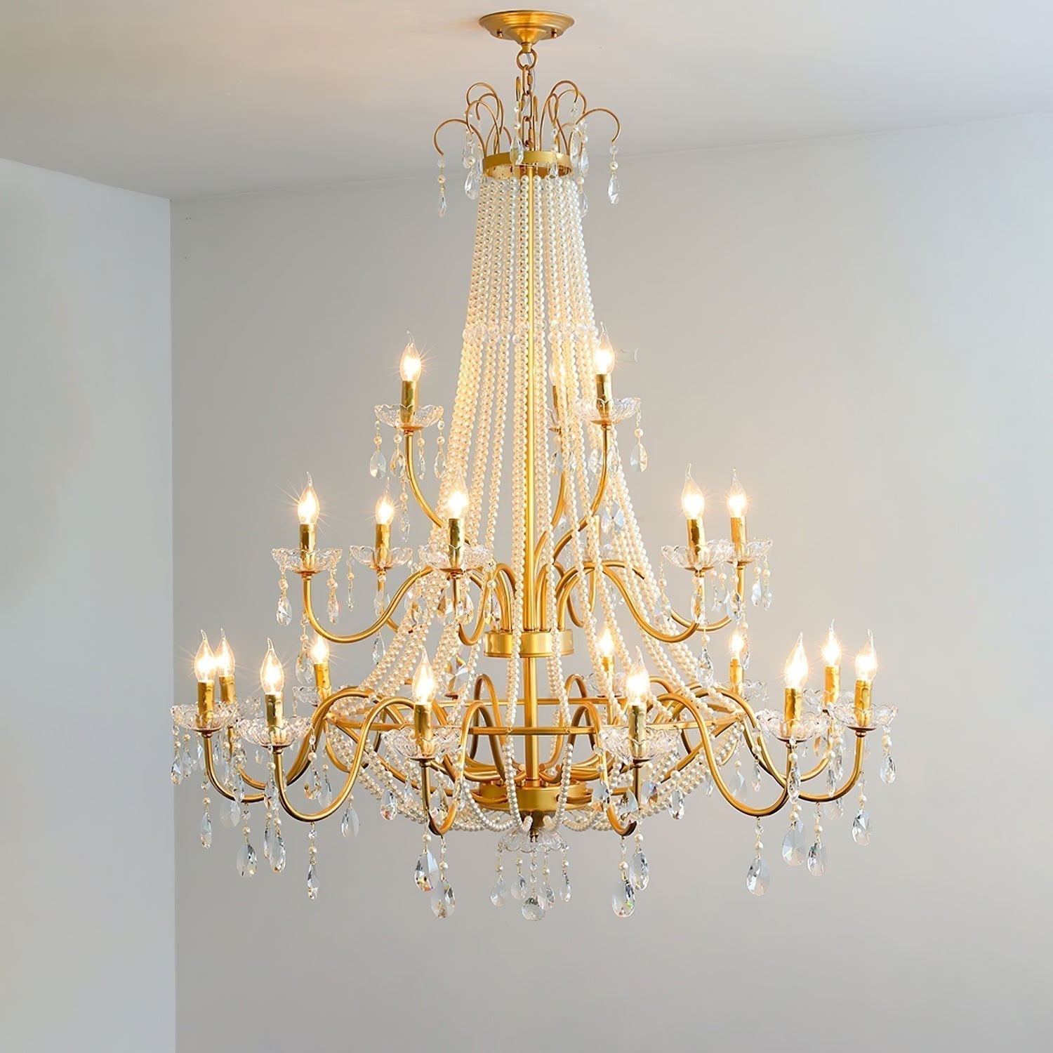 Eurvaros Vintage Kristall-Messing-Kronleuchter-Letslighting